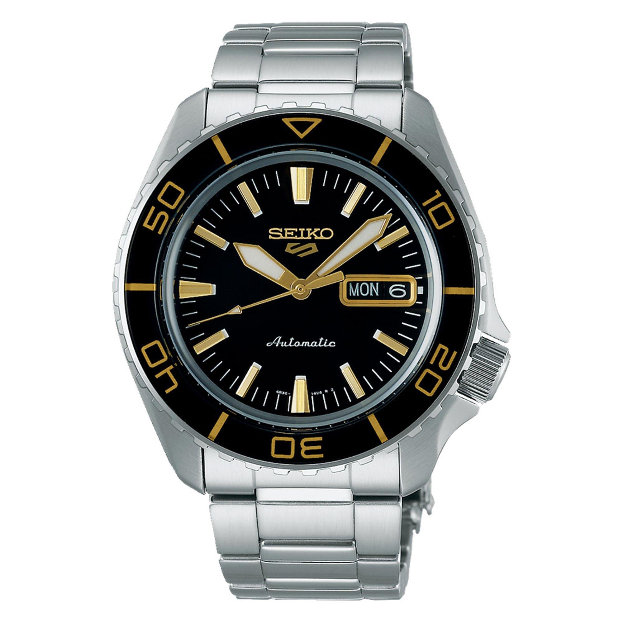 Black/Silver - Seiko - Men's 5 Sports Auto Analogue Watch - 1