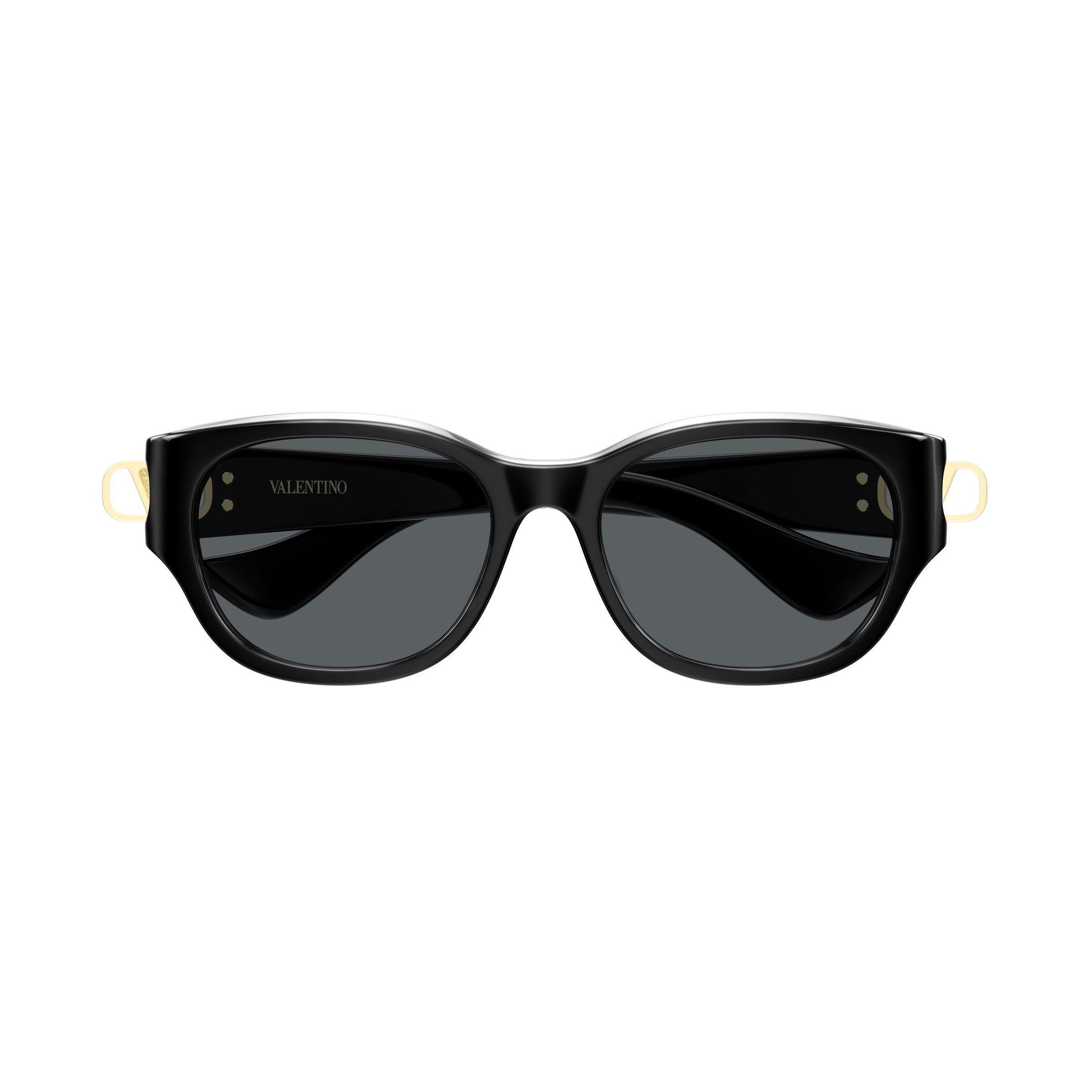 Black/Grey - Valentino - Valentino Womens VG0039SK Oval Sunglasses - 2