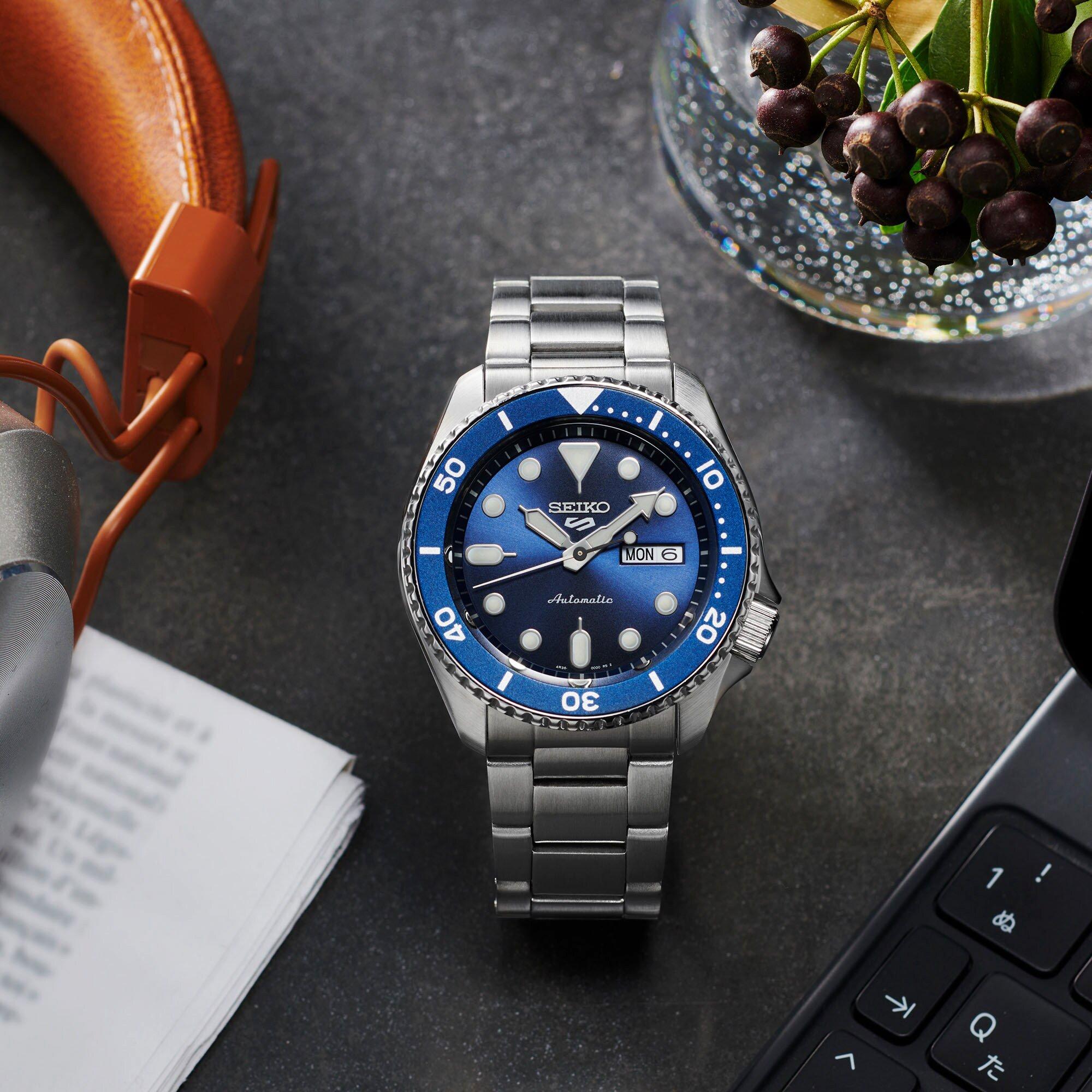 Blue/Silver - Seiko - Men's Auto Analogue Watch - 2