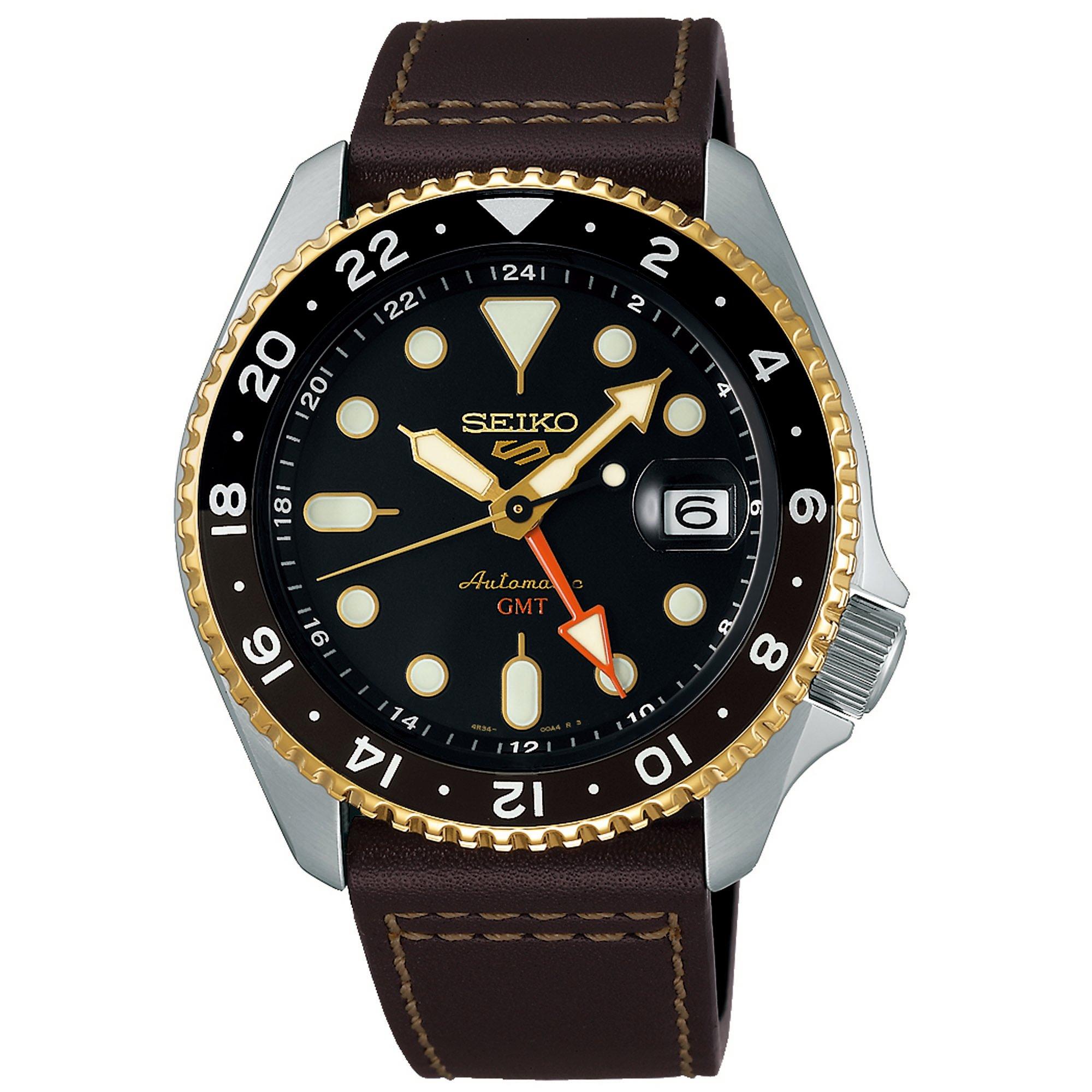 Black/Silver - Seiko - Men's 5 Sports SKX GMT Bi-Colour Analogue Watch - 1