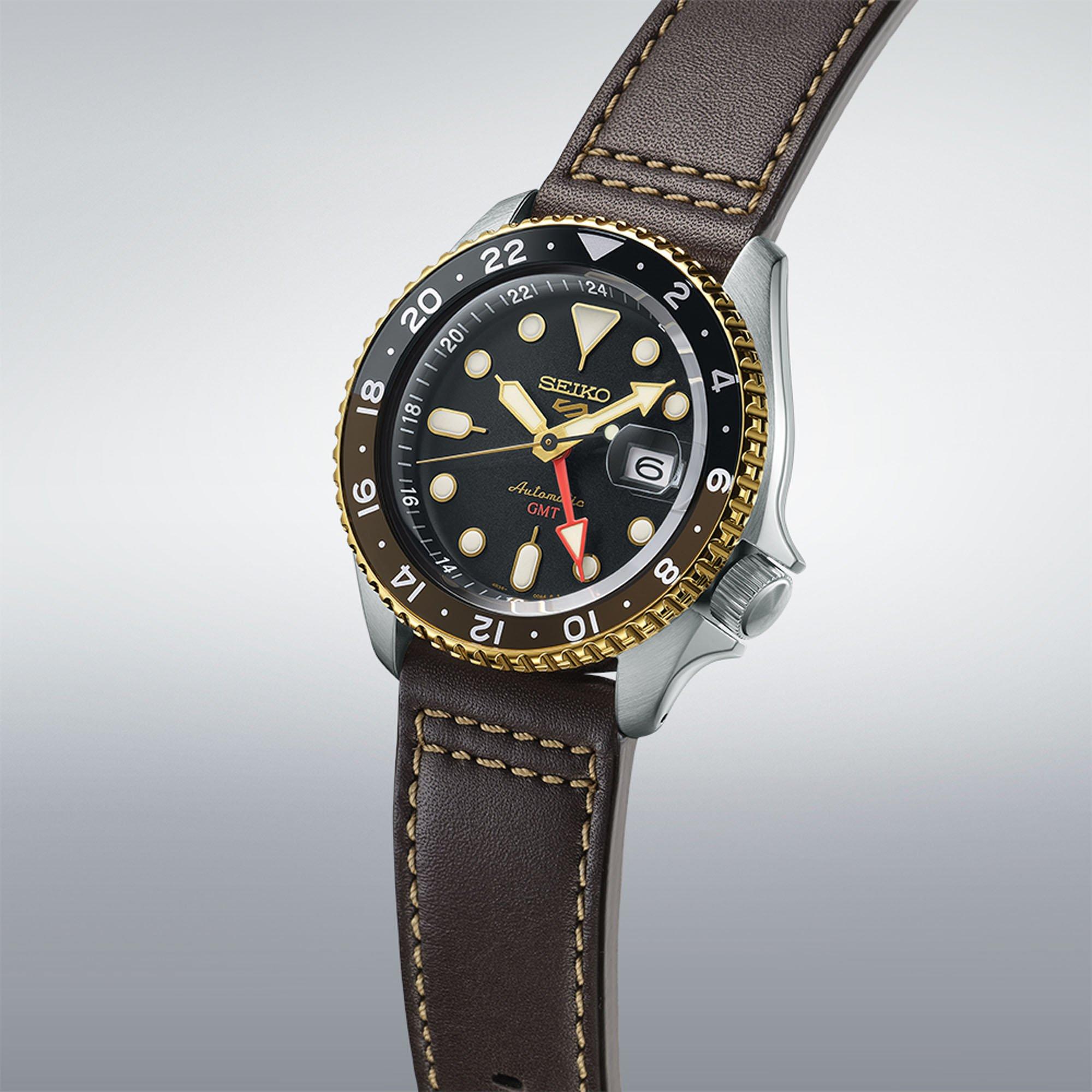 Black/Silver - Seiko - Men's 5 Sports SKX GMT Bi-Colour Analogue Watch - 3
