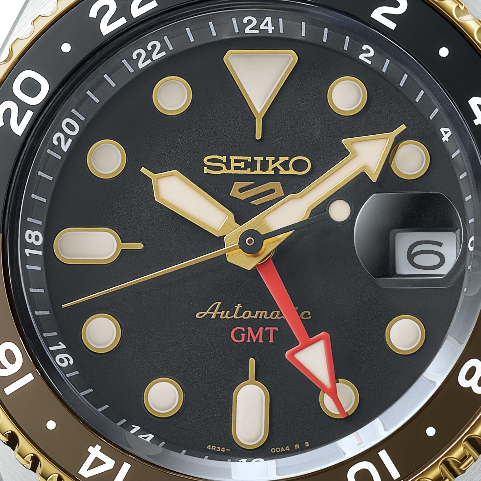 Black/Silver - Seiko - Men's 5 Sports SKX GMT Bi-Colour Analogue Watch - 4