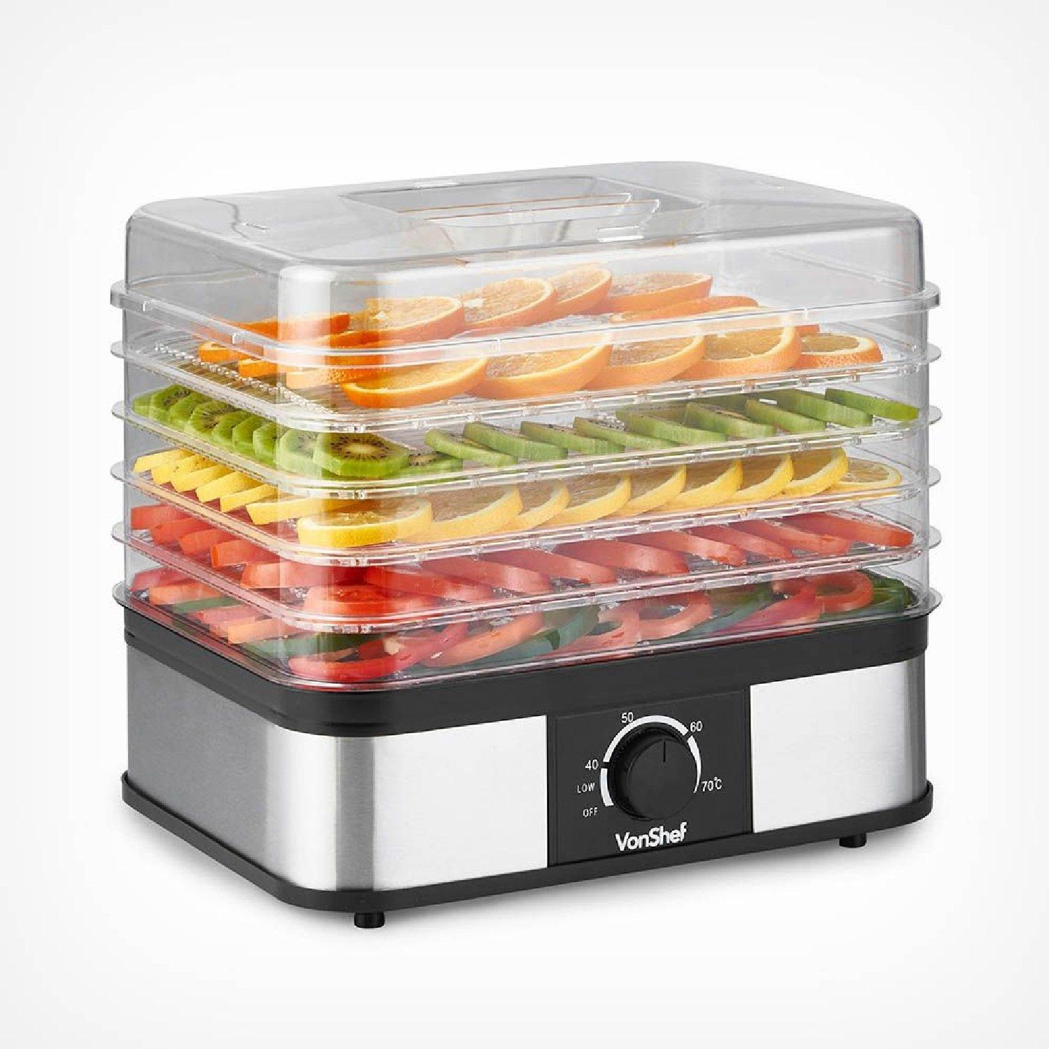 Silver - VonShef - - 5 Tray Dehydrator - 1