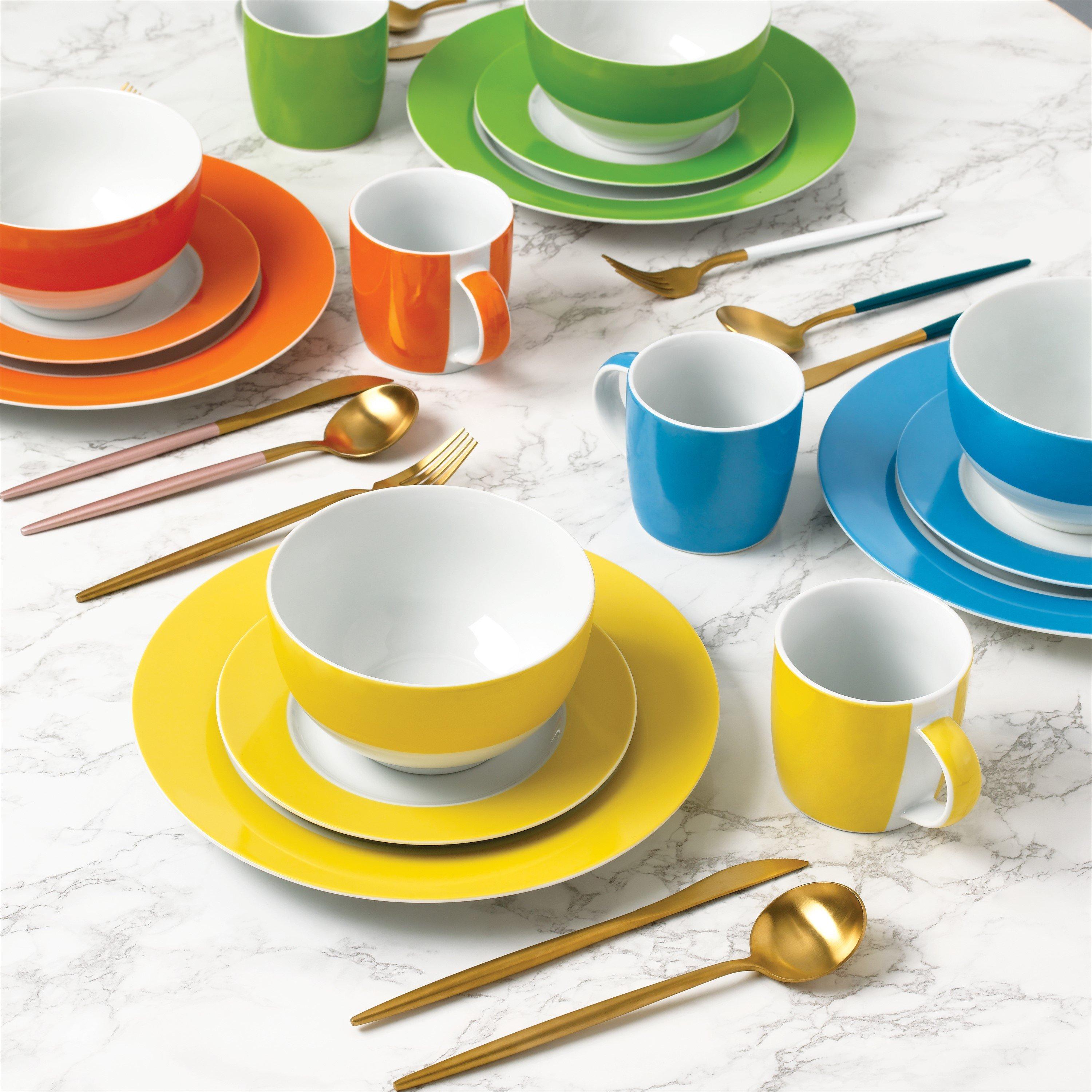 Multi - Waterside - 24pc COLOUR BAND DINNER SET - 2