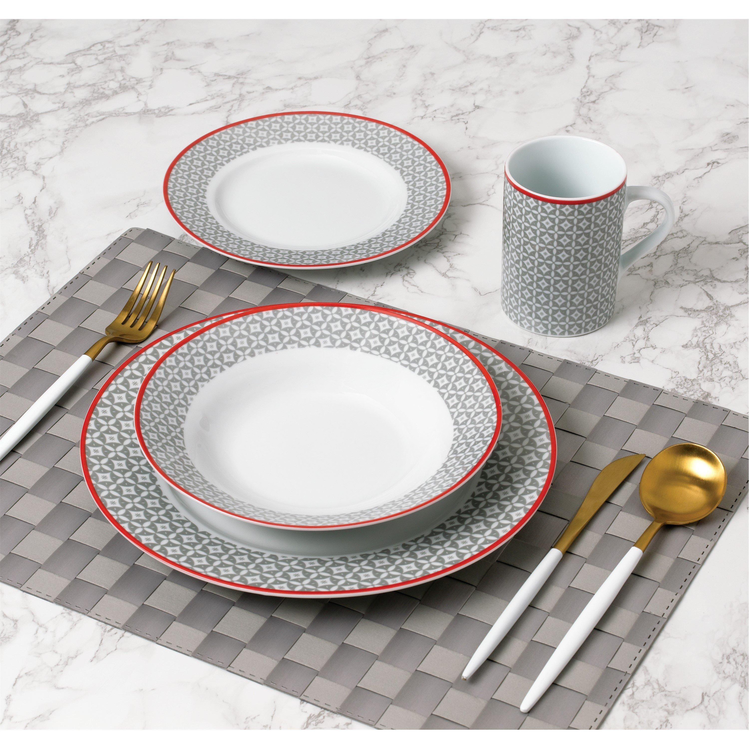Grey & White - Waterside - 24PC Graphite Grey Dinner Set - 2