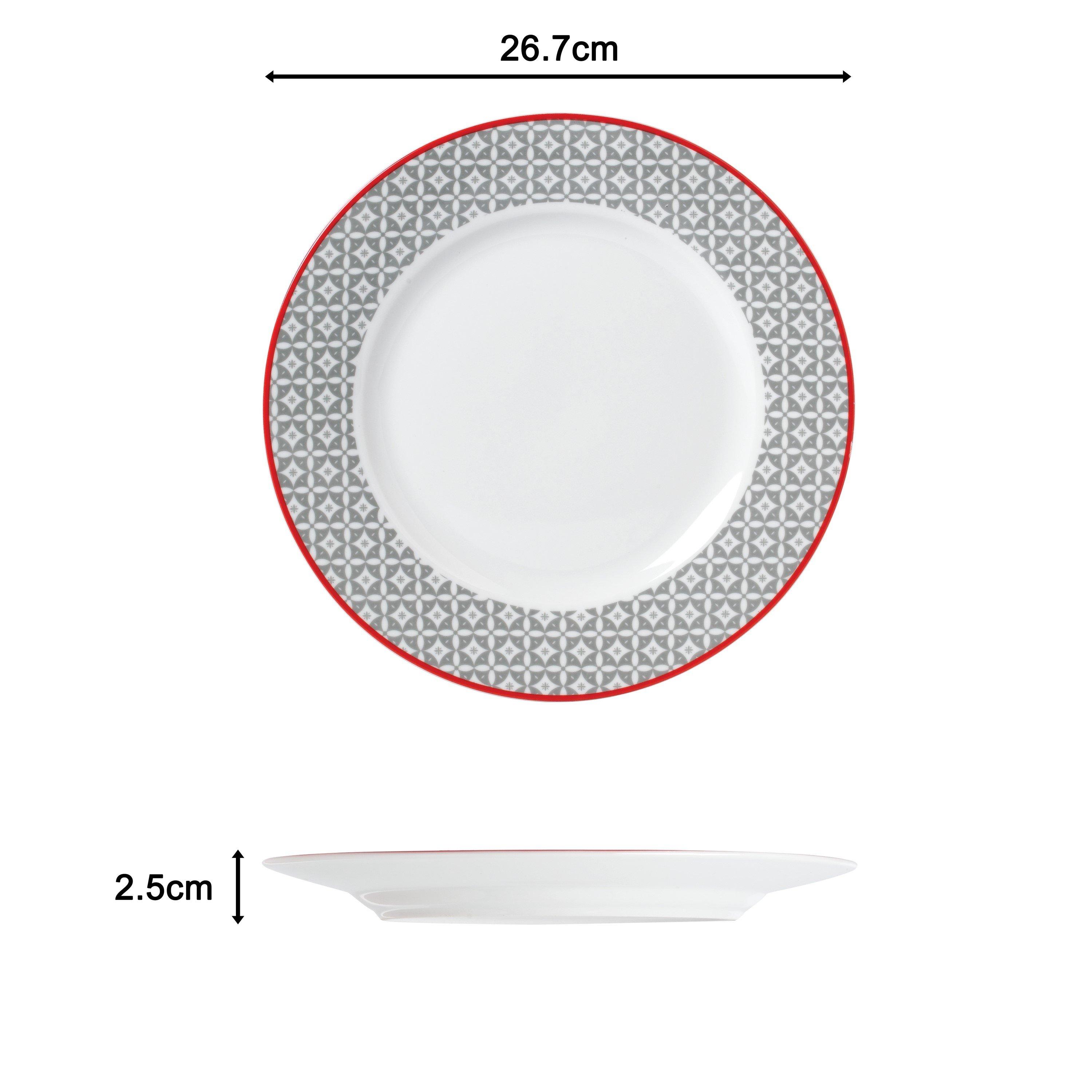 Grey & White - Waterside - 24PC Graphite Grey Dinner Set - 4