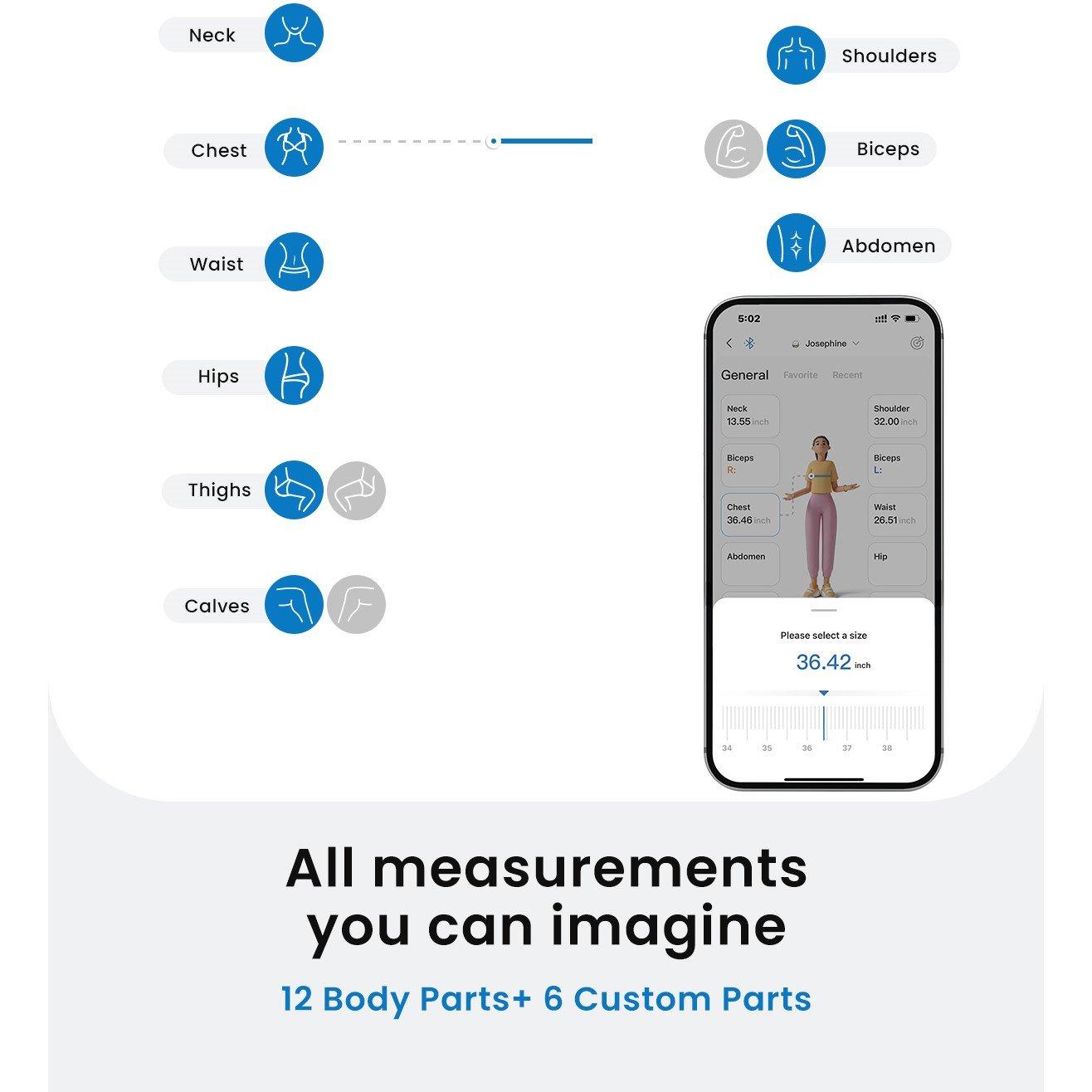 Black / Silver - Renpho - RENPHO Smart Tape Measure - 6