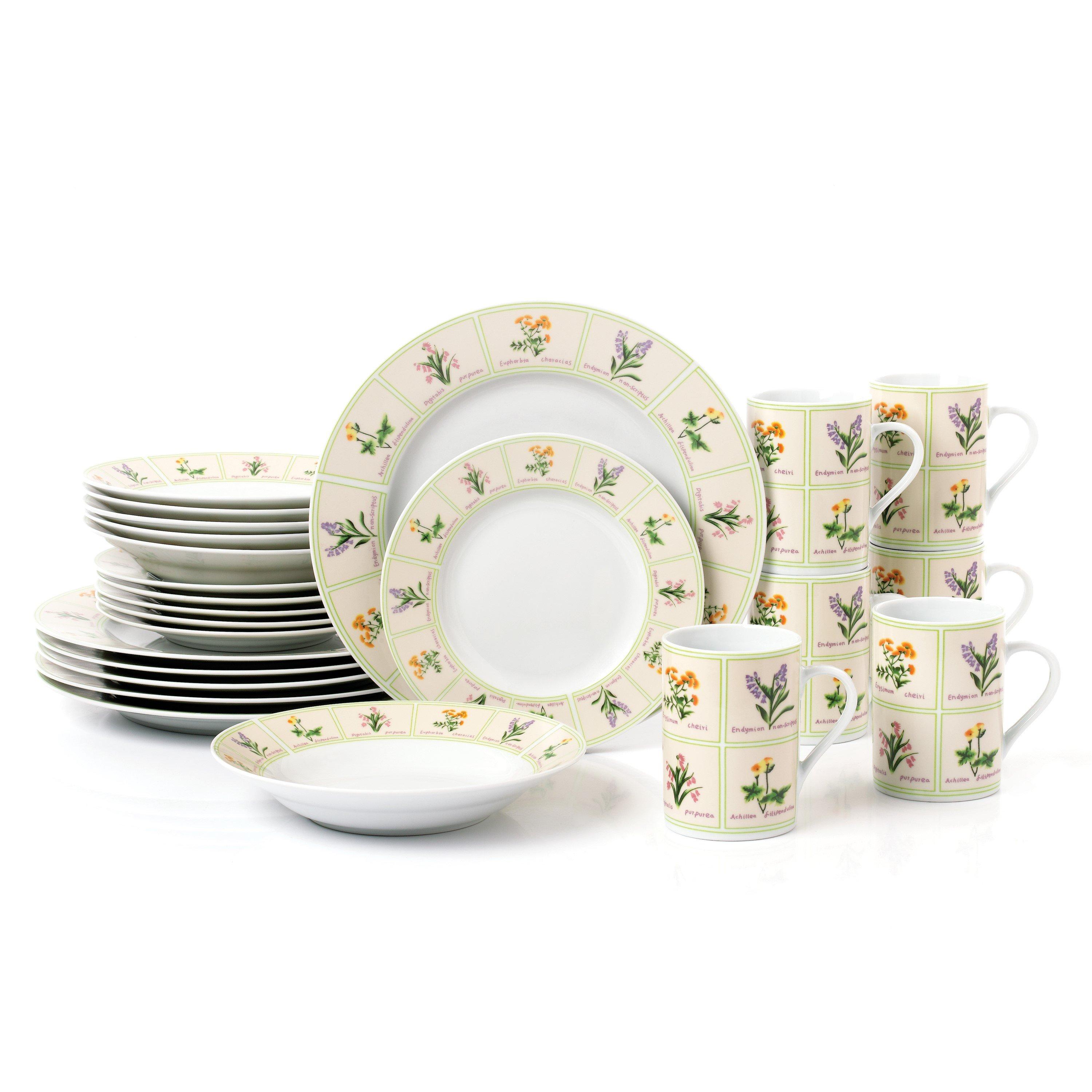 Multi - Waterside - 24PC British Wild Flowers Dinner Set - 1