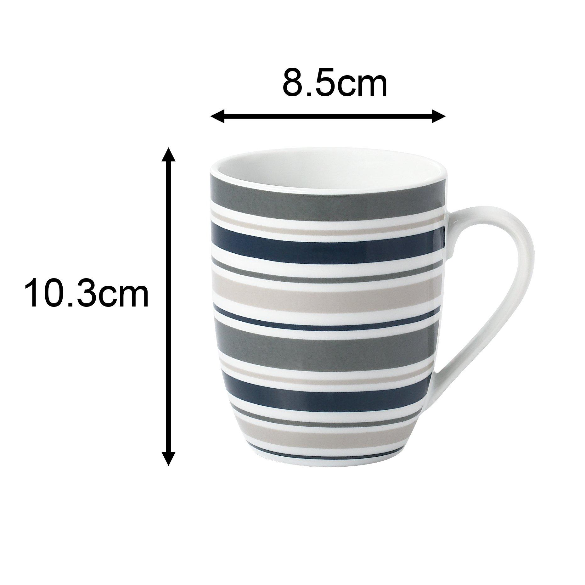 White With Grey - Waterside - 24PC Brompton Grey Stripe Dinner Set - 7