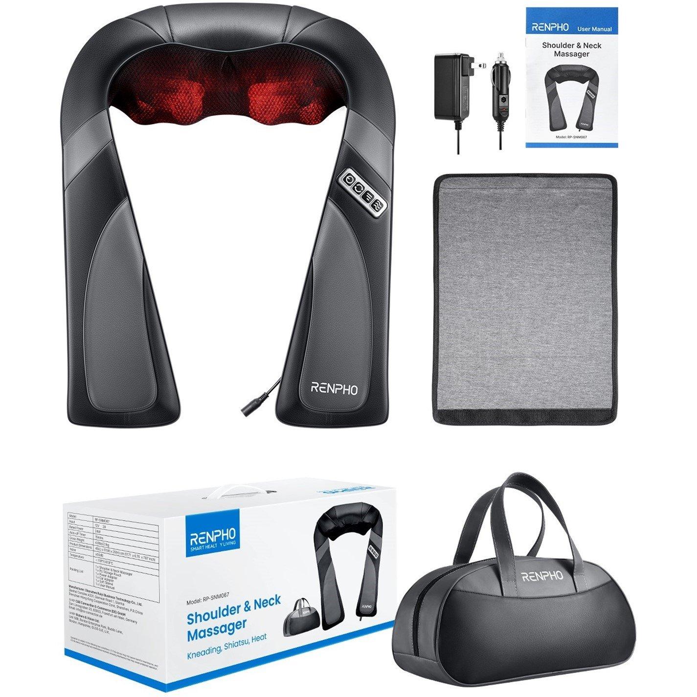 Black - Renpho - RENPHO U-Neck Go-Shiatsu Neck & Shoulder Massager - 3