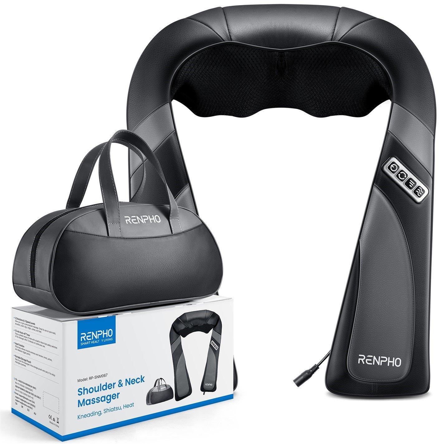 Black - Renpho - RENPHO U-Neck Go-Shiatsu Neck & Shoulder Massager - 4