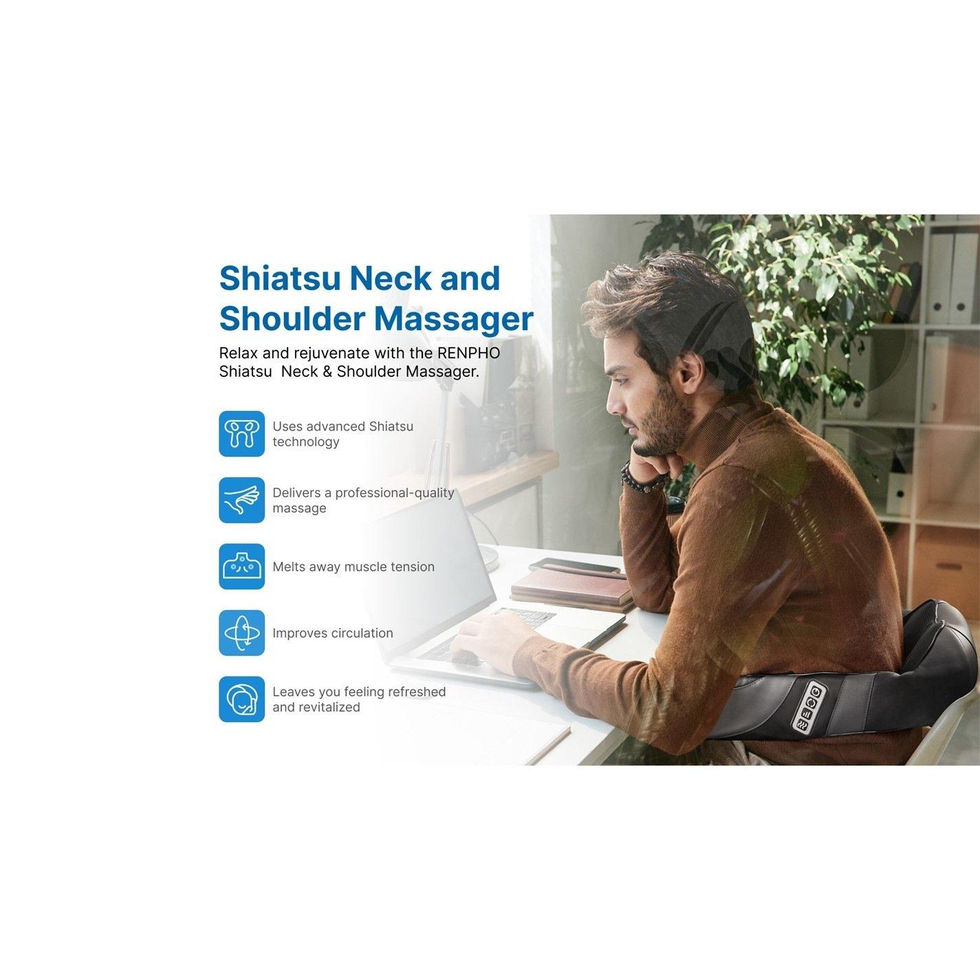 Black - Renpho - RENPHO U-Neck Go-Shiatsu Neck & Shoulder Massager - 7