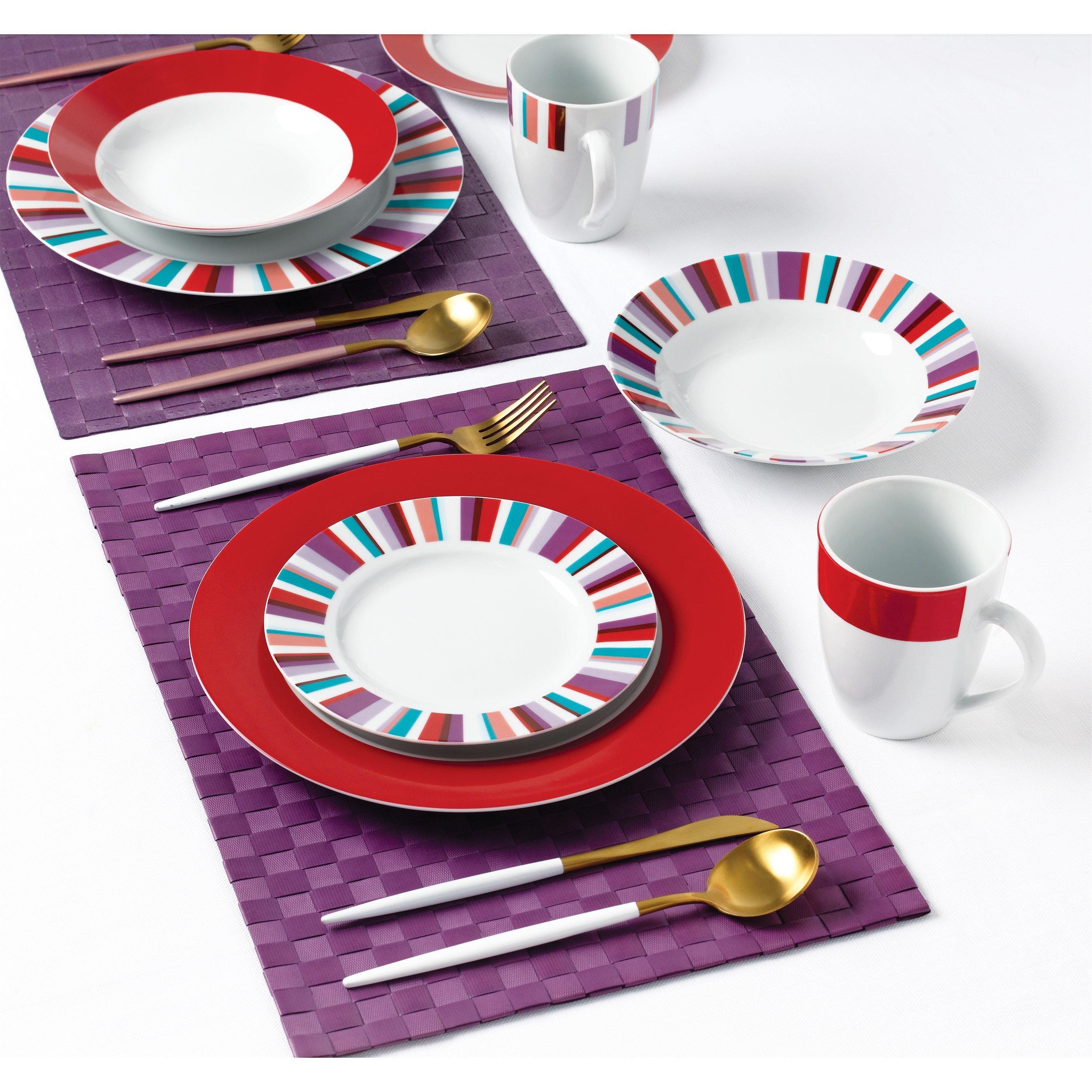 Multi - Waterside - 24PC Mix and Match Stripe Dinner set - 2