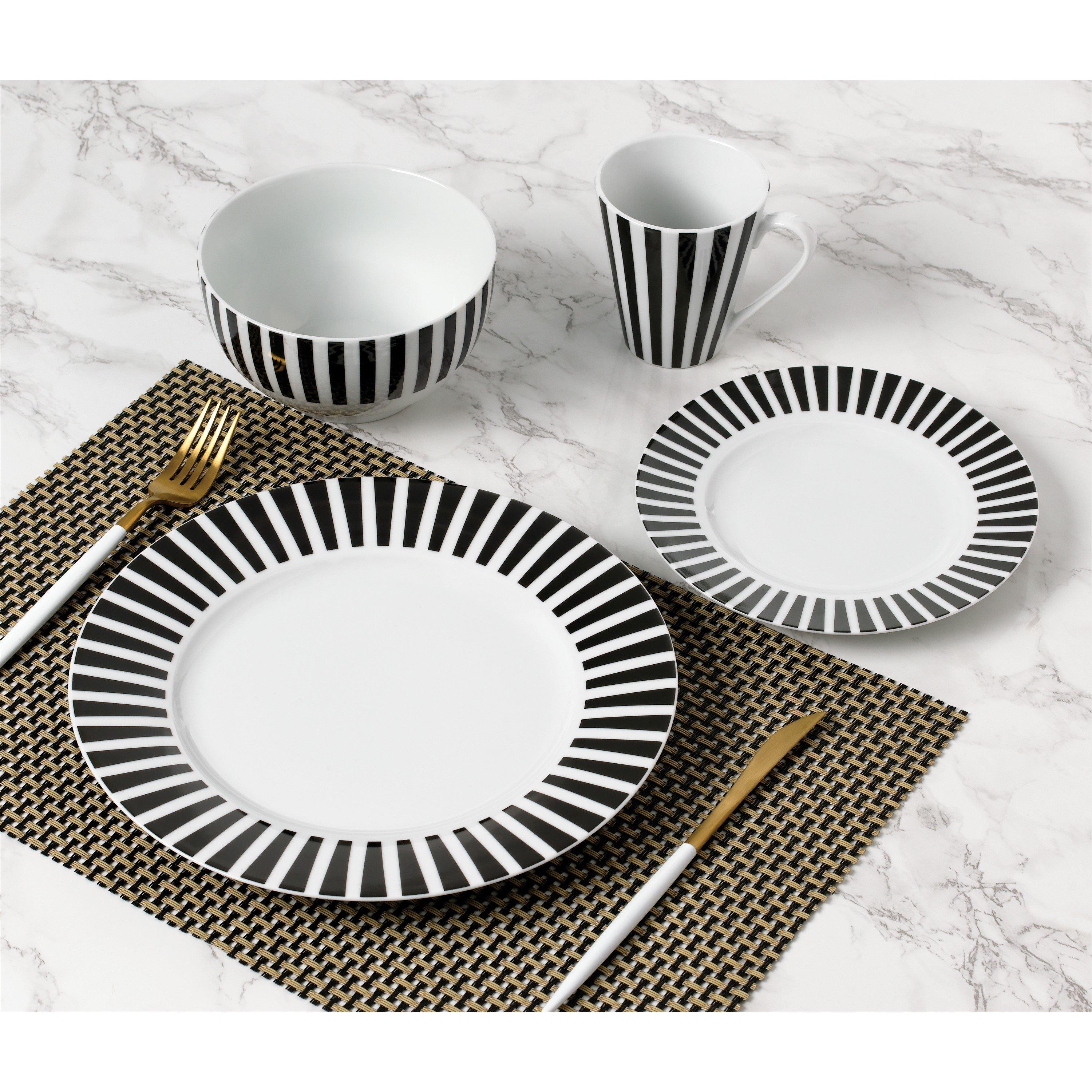 Black - Waterside - 24pc Black Split Stripe - 3