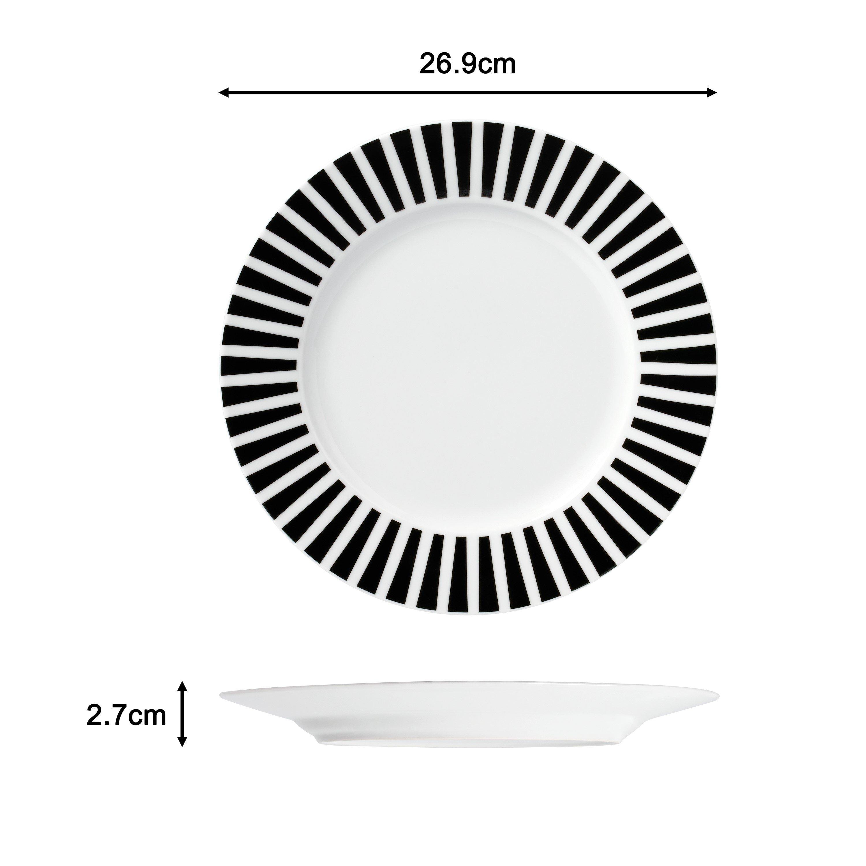 Black - Waterside - 24pc Black Split Stripe - 4