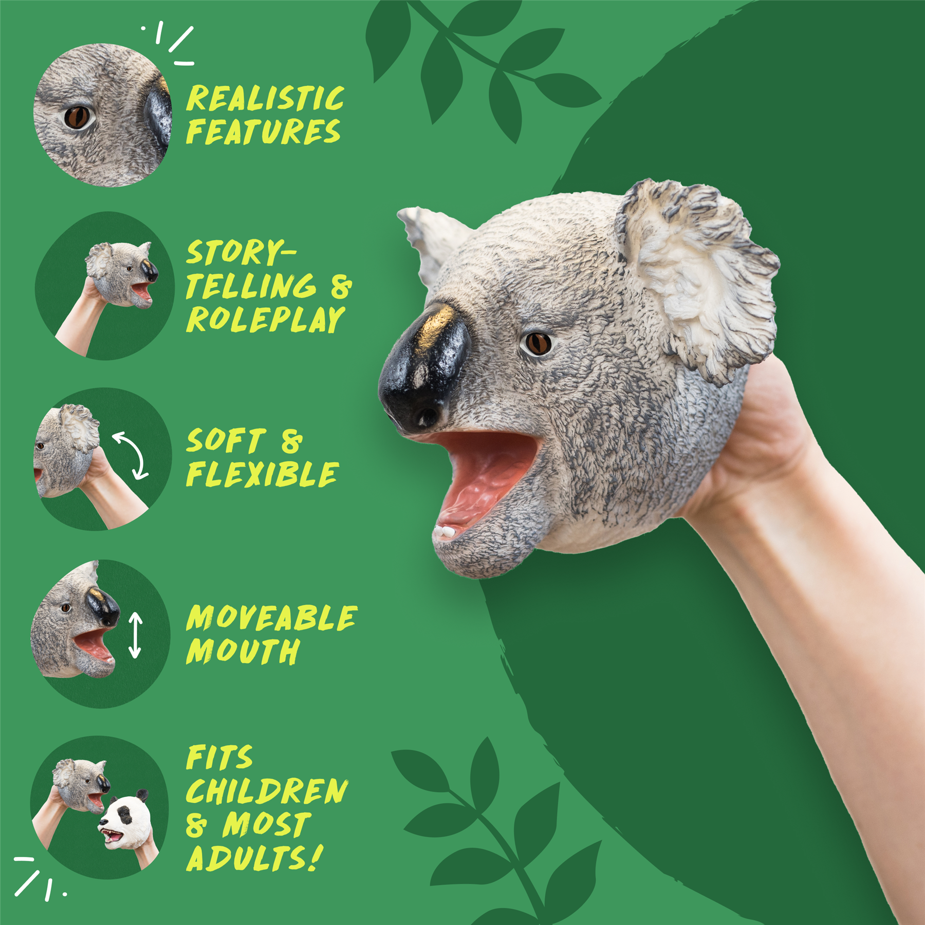 Wild Thingz Wild Thingz Hand Puppet - Grey Koala