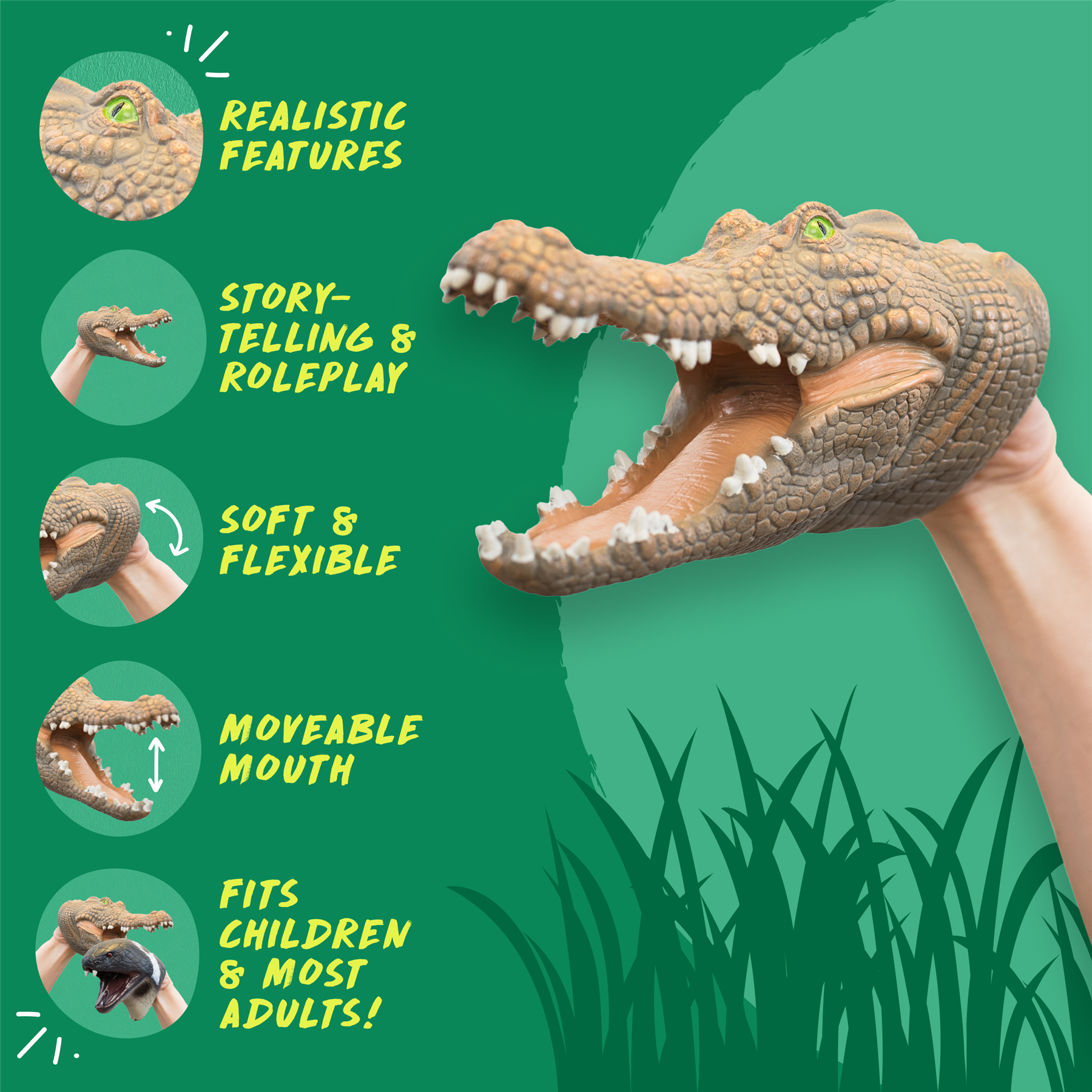 Wild Thingz Wild Thingz Hand Puppet - Crocodile