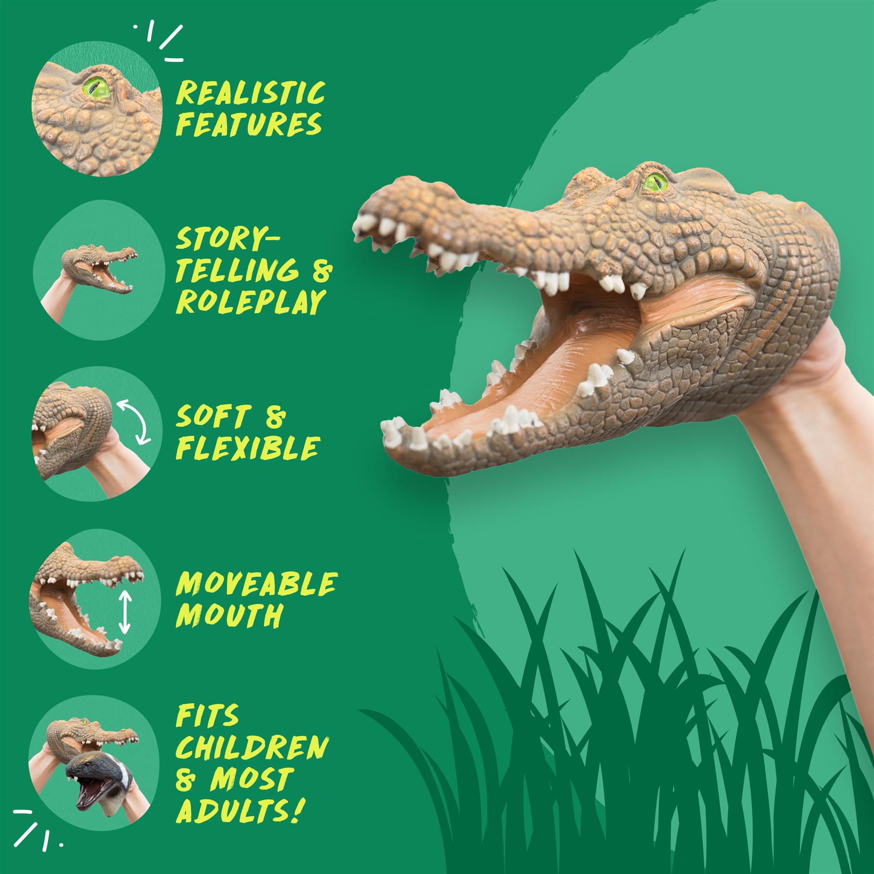 Multi - Wild Thingz - Hand Puppet - Crocodile - 1