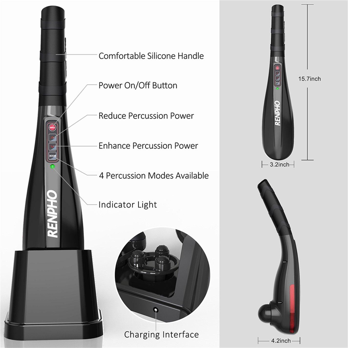 Black - Renpho - RENPHO Cordless Hand Held Massager - 2