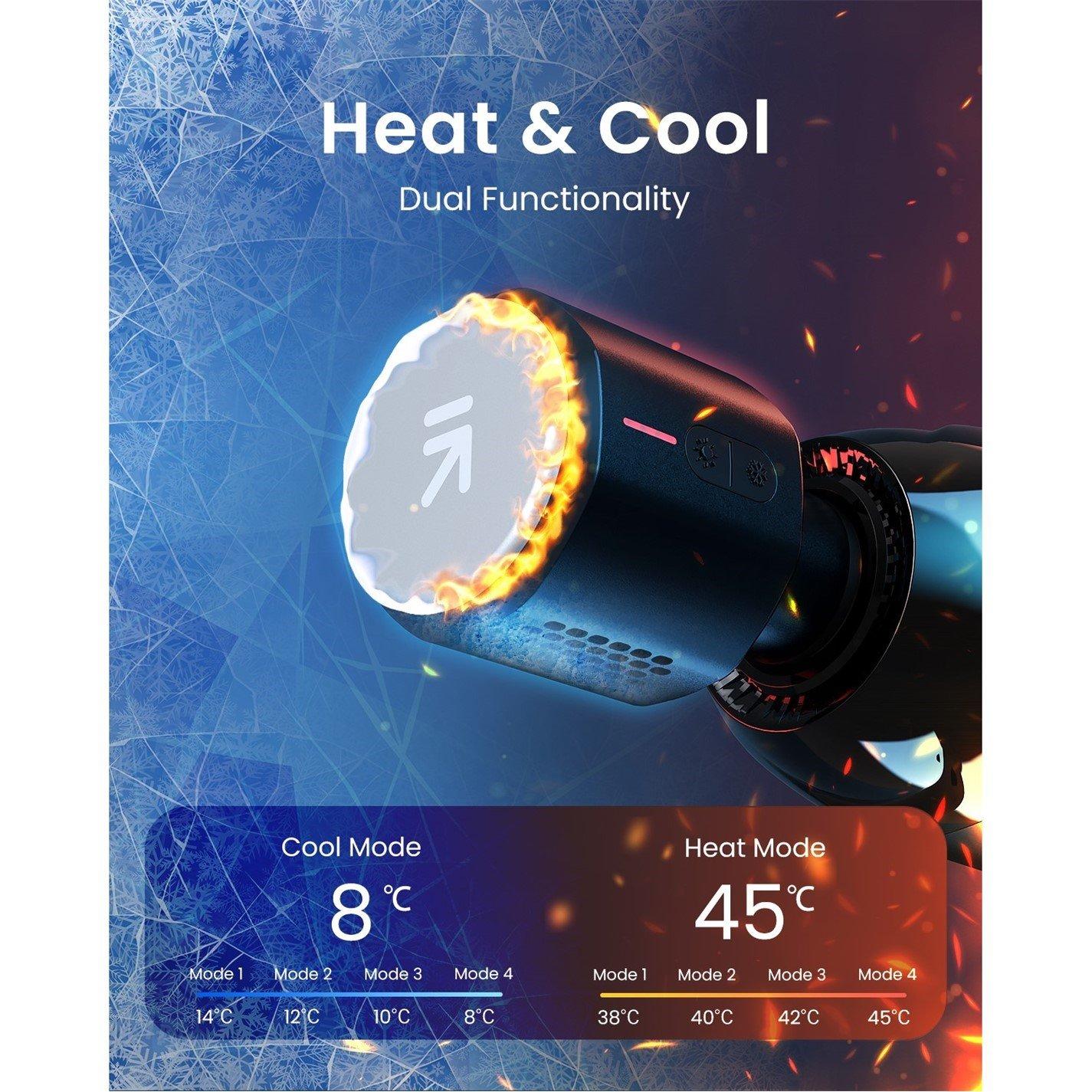 Black - Renpho - RENPHO Power+ Thermacool Massage Gun - 2