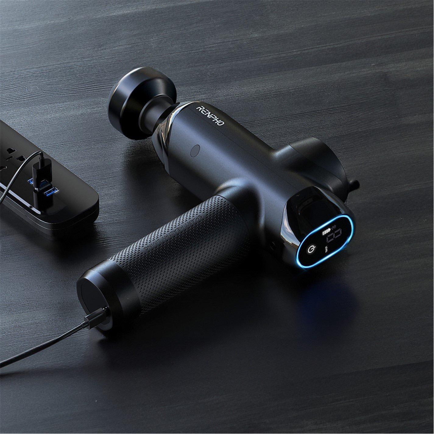 Black - Renpho - RENPHO Power+ Thermacool Massage Gun - 4