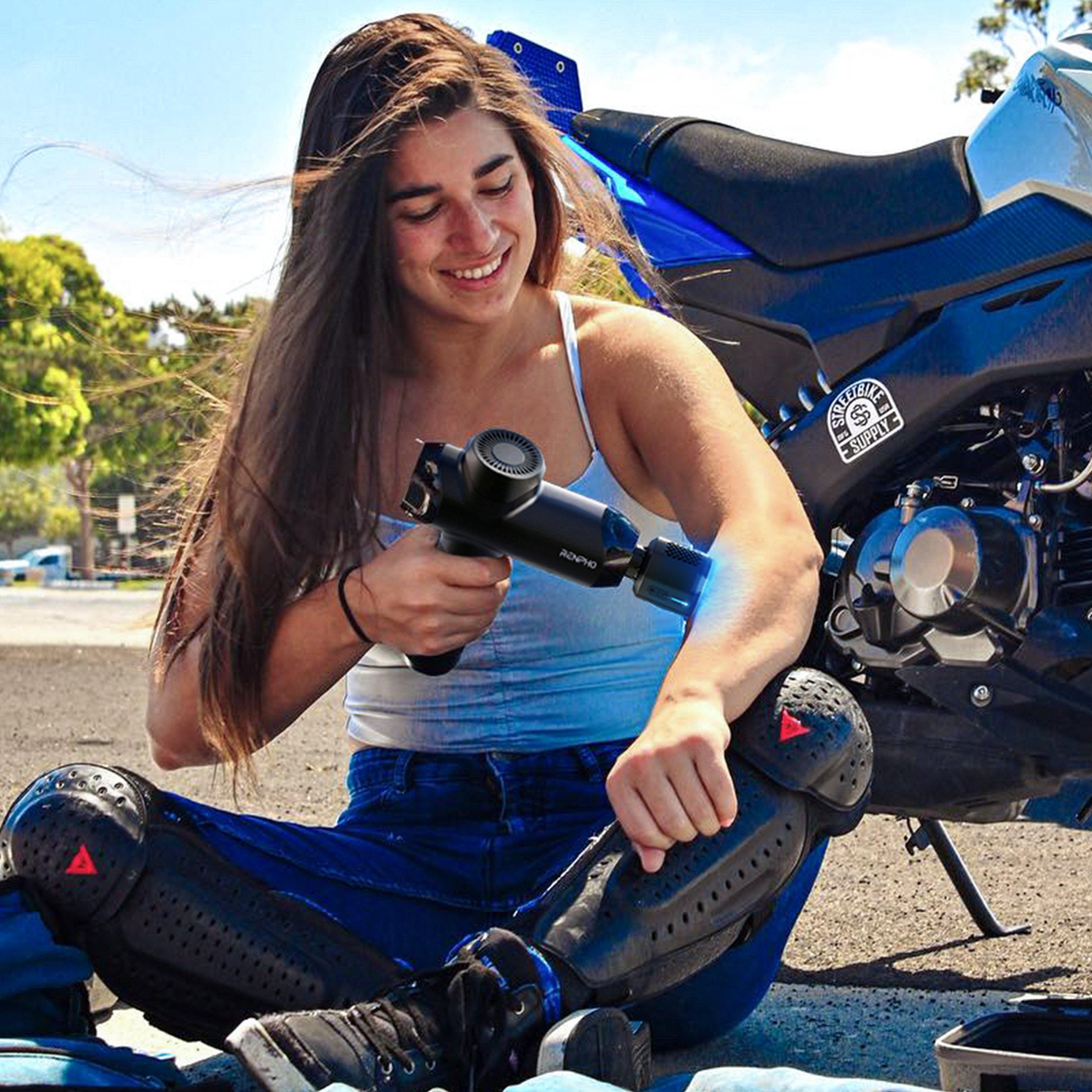 Black - Renpho - RENPHO Power+ Thermacool Massage Gun - 6