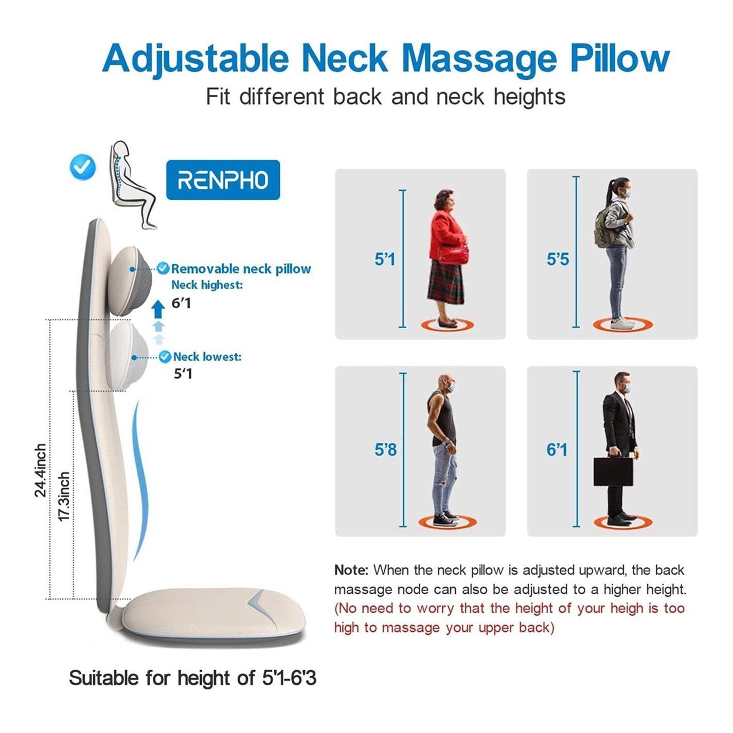 Black - Renpho - RENPHO Neck & Back Massage Cushion - 6