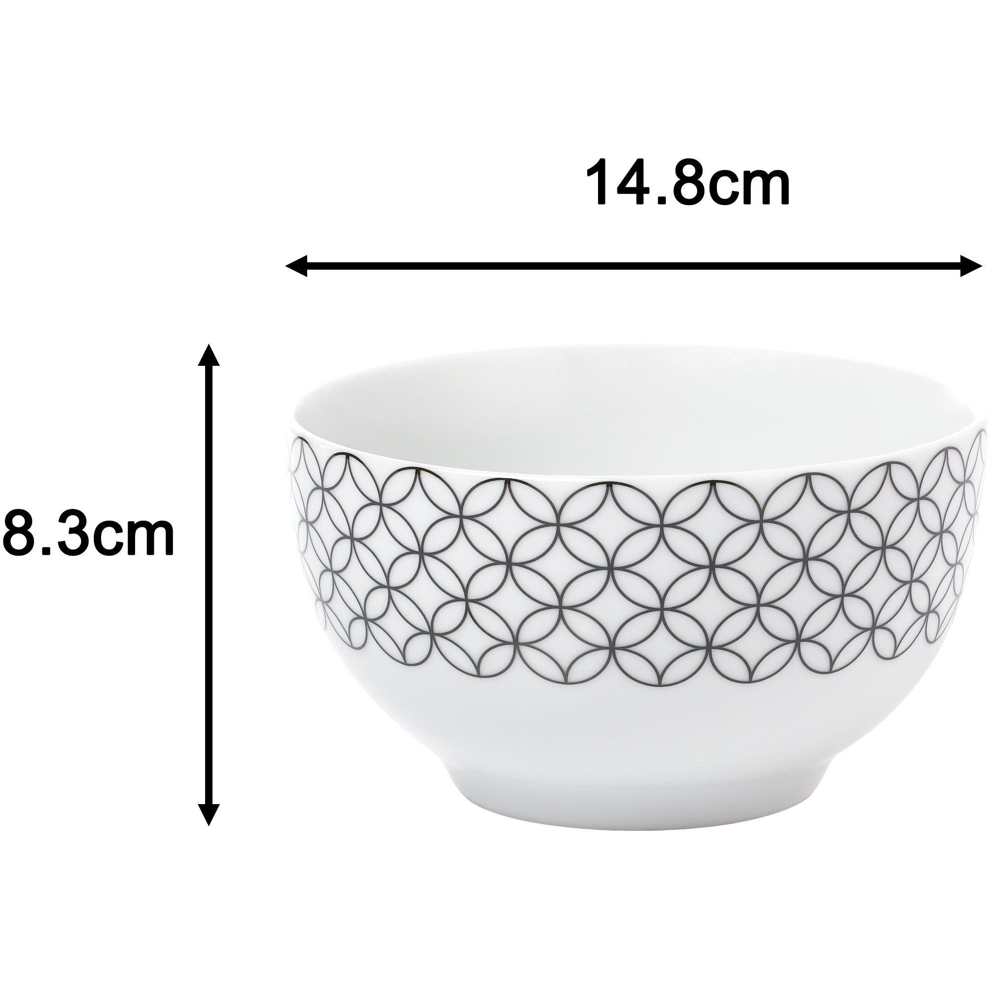 Black & White - Waterside - 16pc Black & White Geo Dinner Set - 6