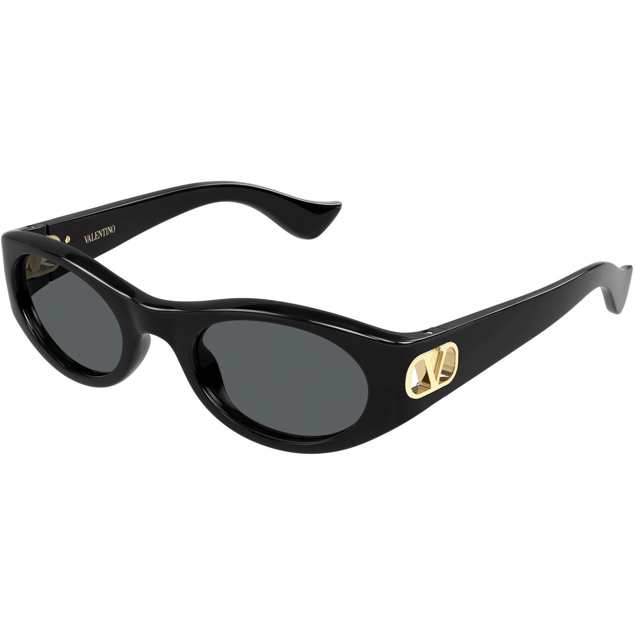 Valentino Women's VG0015S Oval Sunglasses - Black/Grey