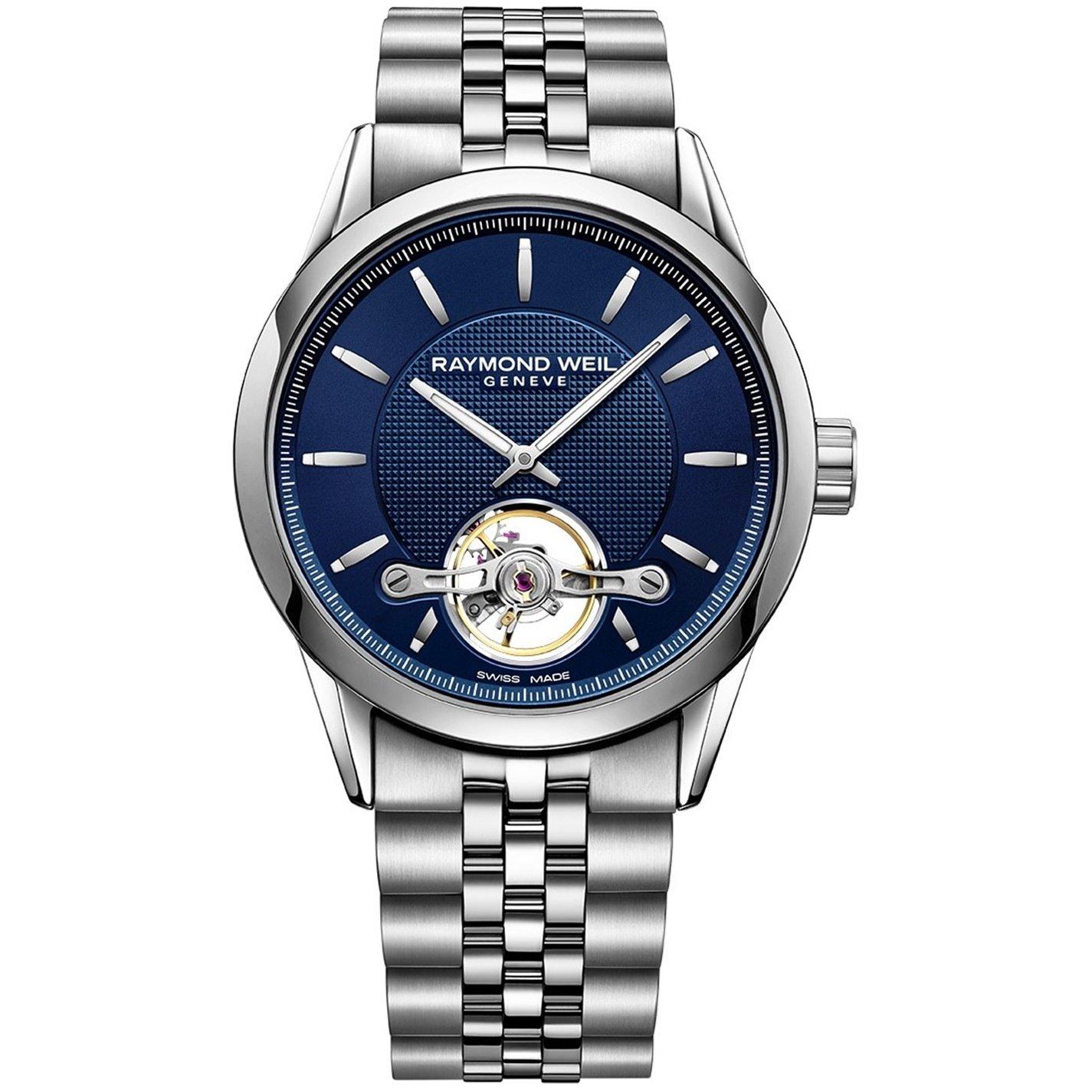 Blue/Silver - Raymond Weil - Men's Freelancer Automatic Stainless Steel Water Resistant Auto Analogue Watch - 1