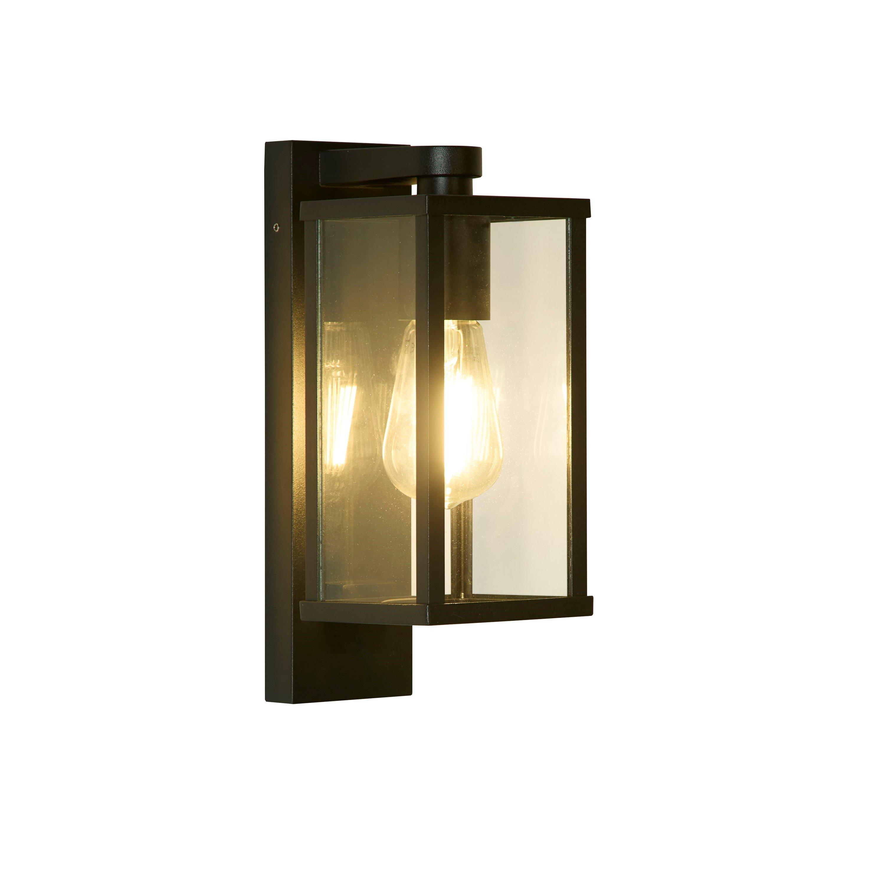 Sand Black - Lighting Collection - Black & Clear Glass Outdoor Wall Light - 2