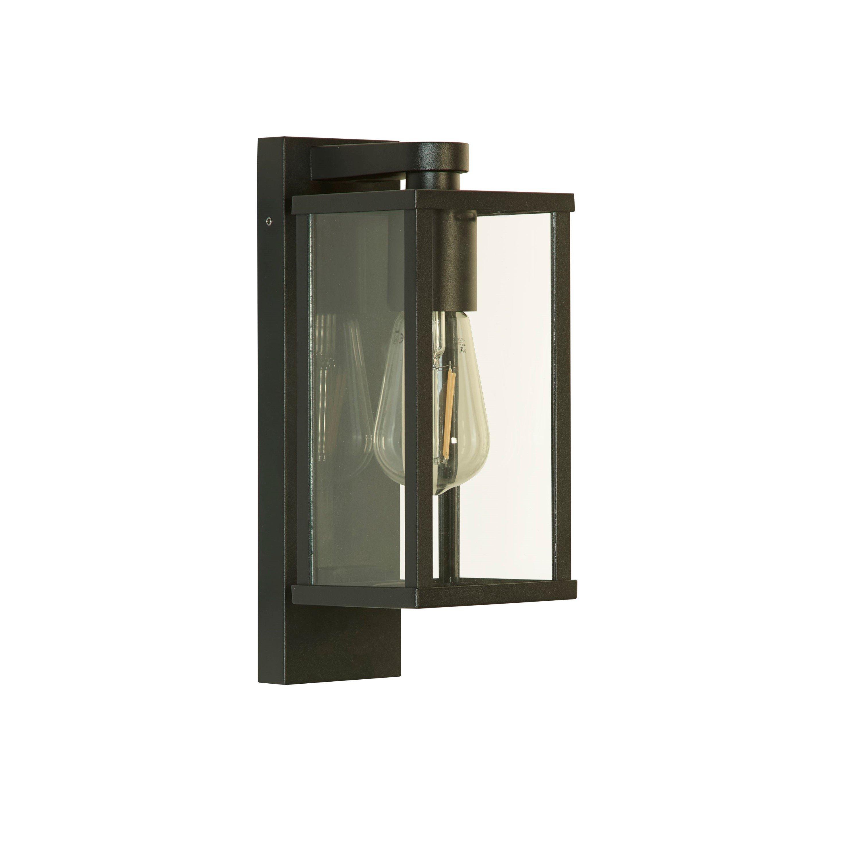 Sand Black - Lighting Collection - Black & Clear Glass Outdoor Wall Light - 3