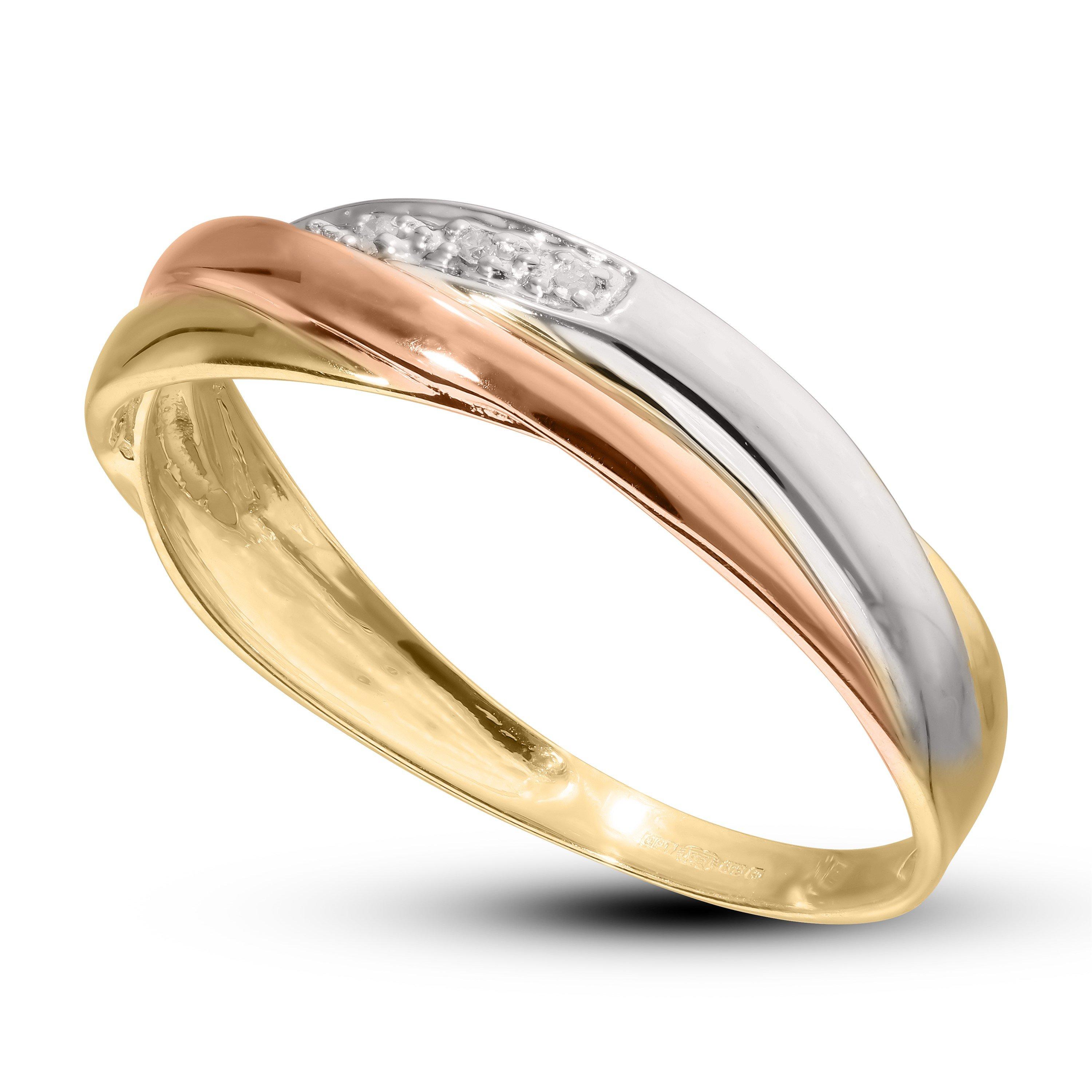 Gold - Be You - 9ct 3 Colour Gold Diamond Ring - 2