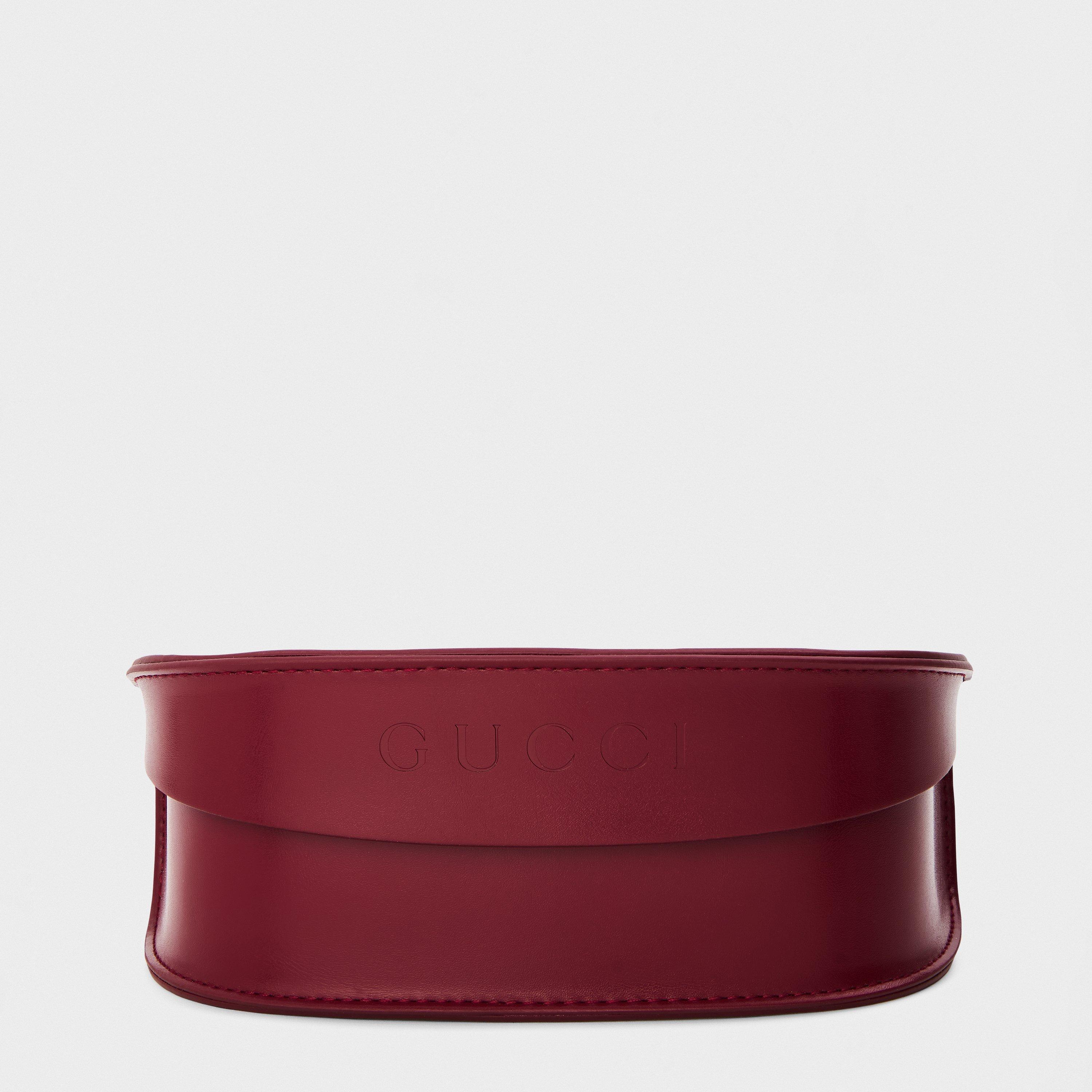 Gold/Bronze - Gucci - Women's Oval Sunglasses - 5