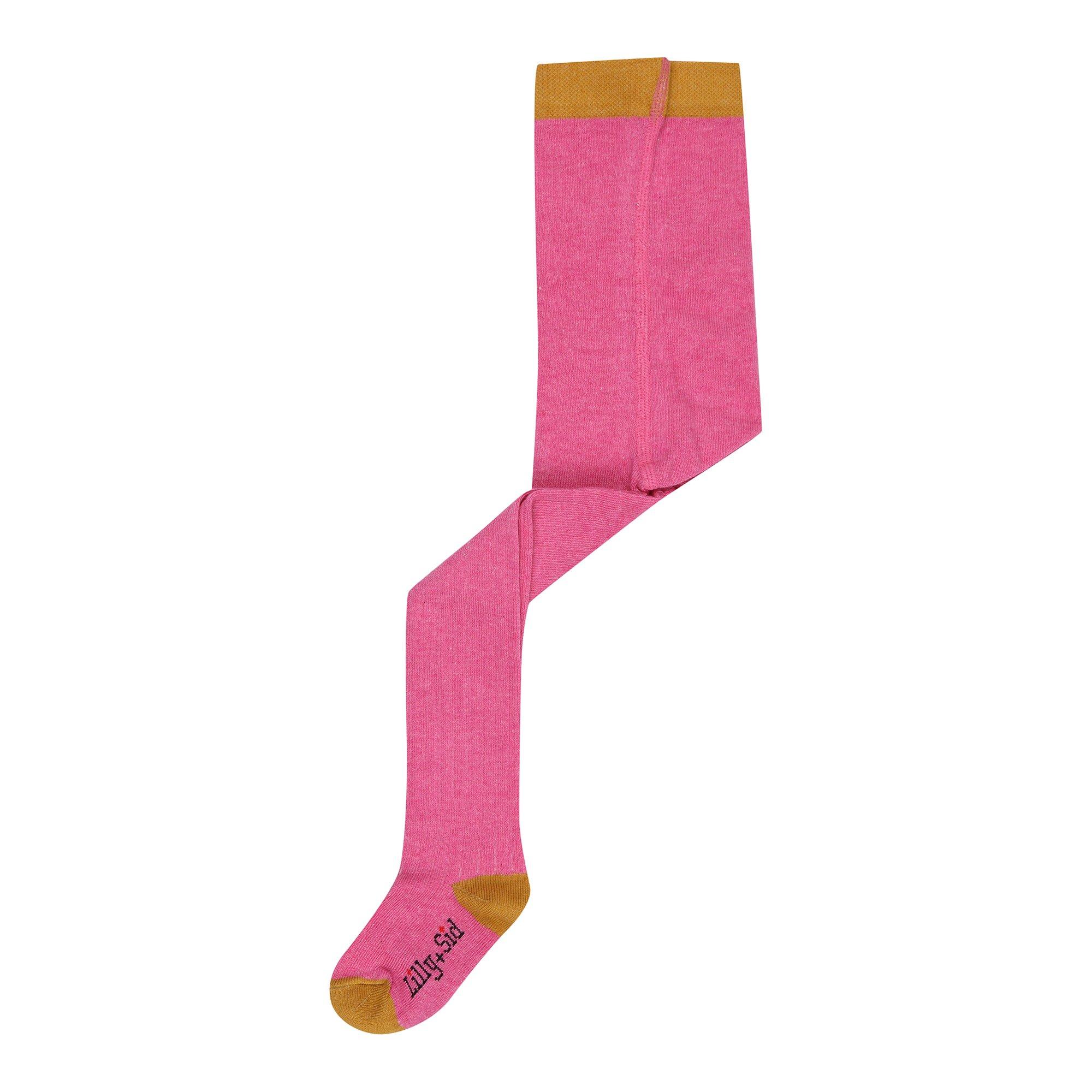 Lilly And Sid  Kids' Colored Ribbed Opaque Tights - Pink - 1-3 Years