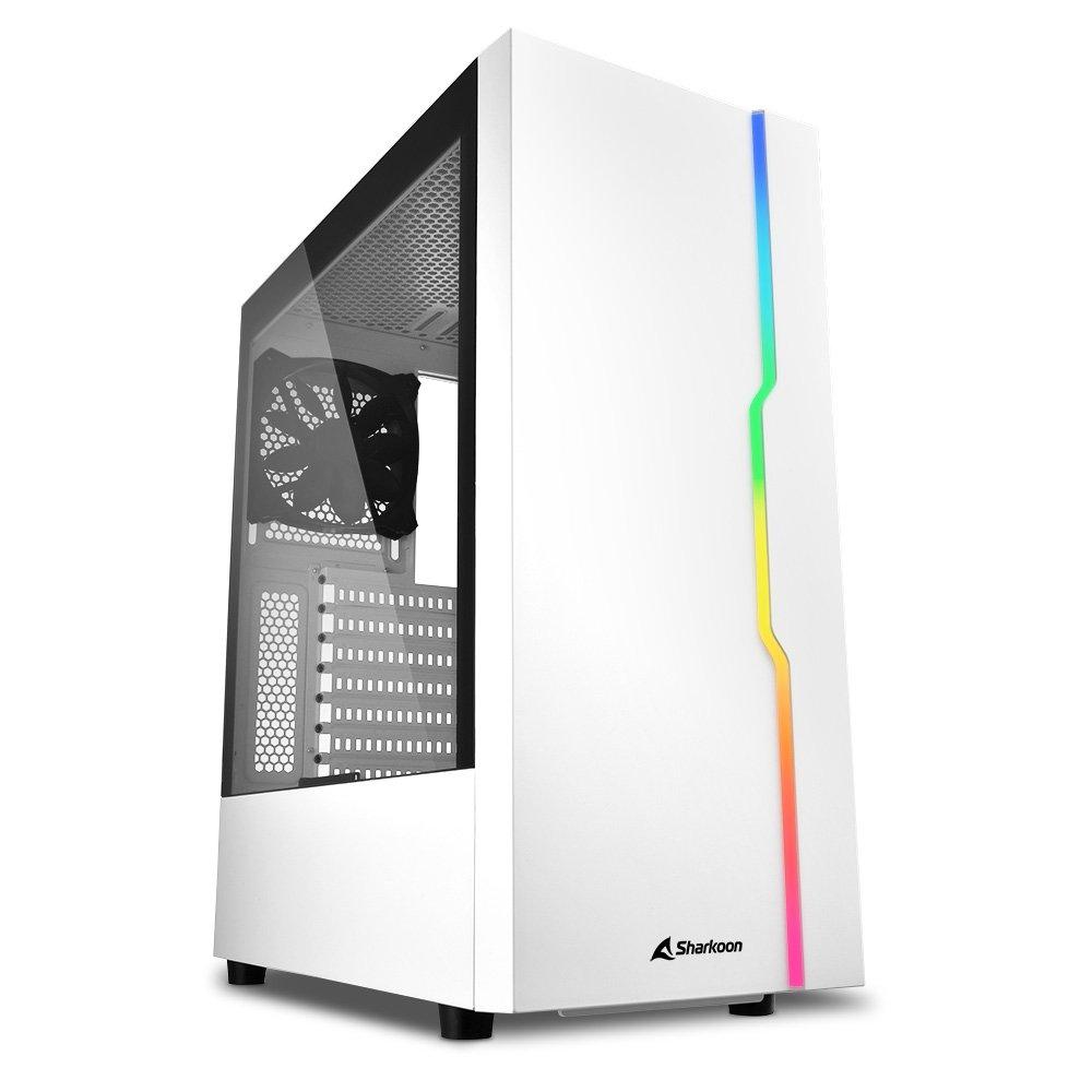 White - Sharkoon - White RGB Slider ATX Case - 1