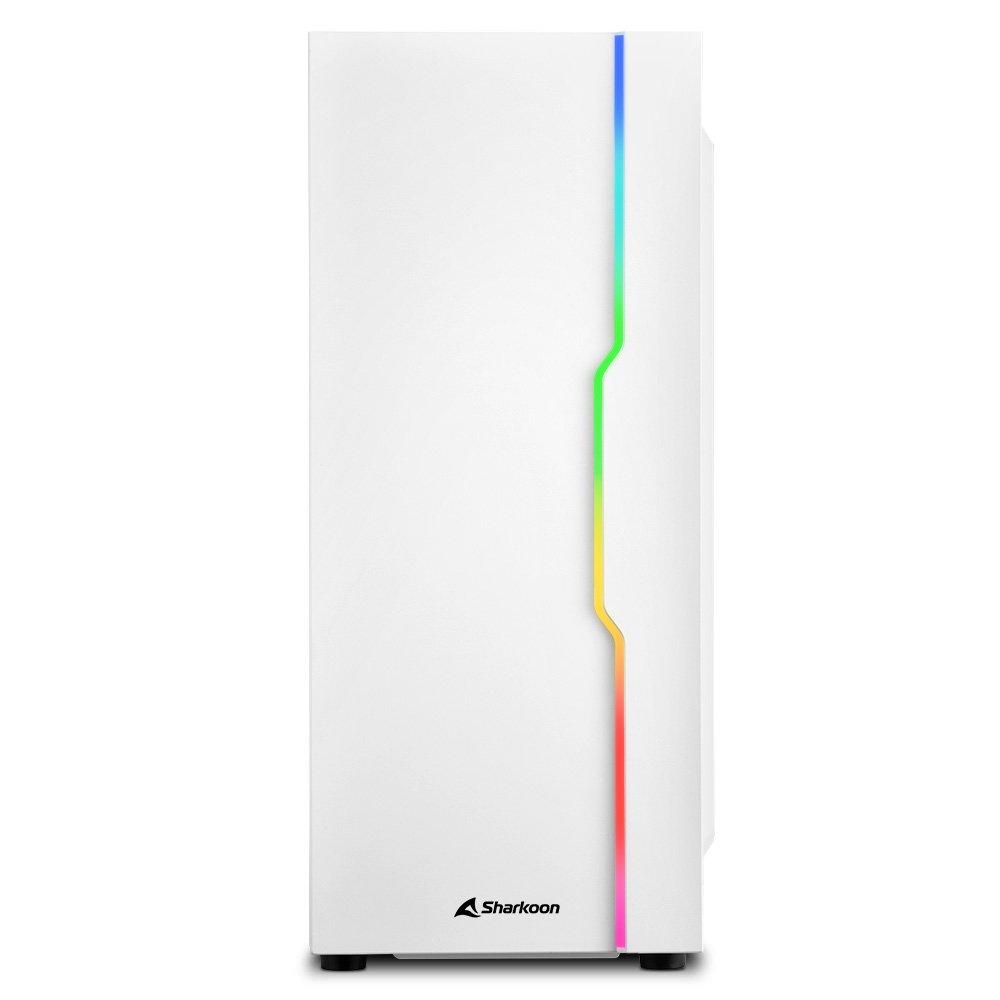White - Sharkoon - White RGB Slider ATX Case - 3