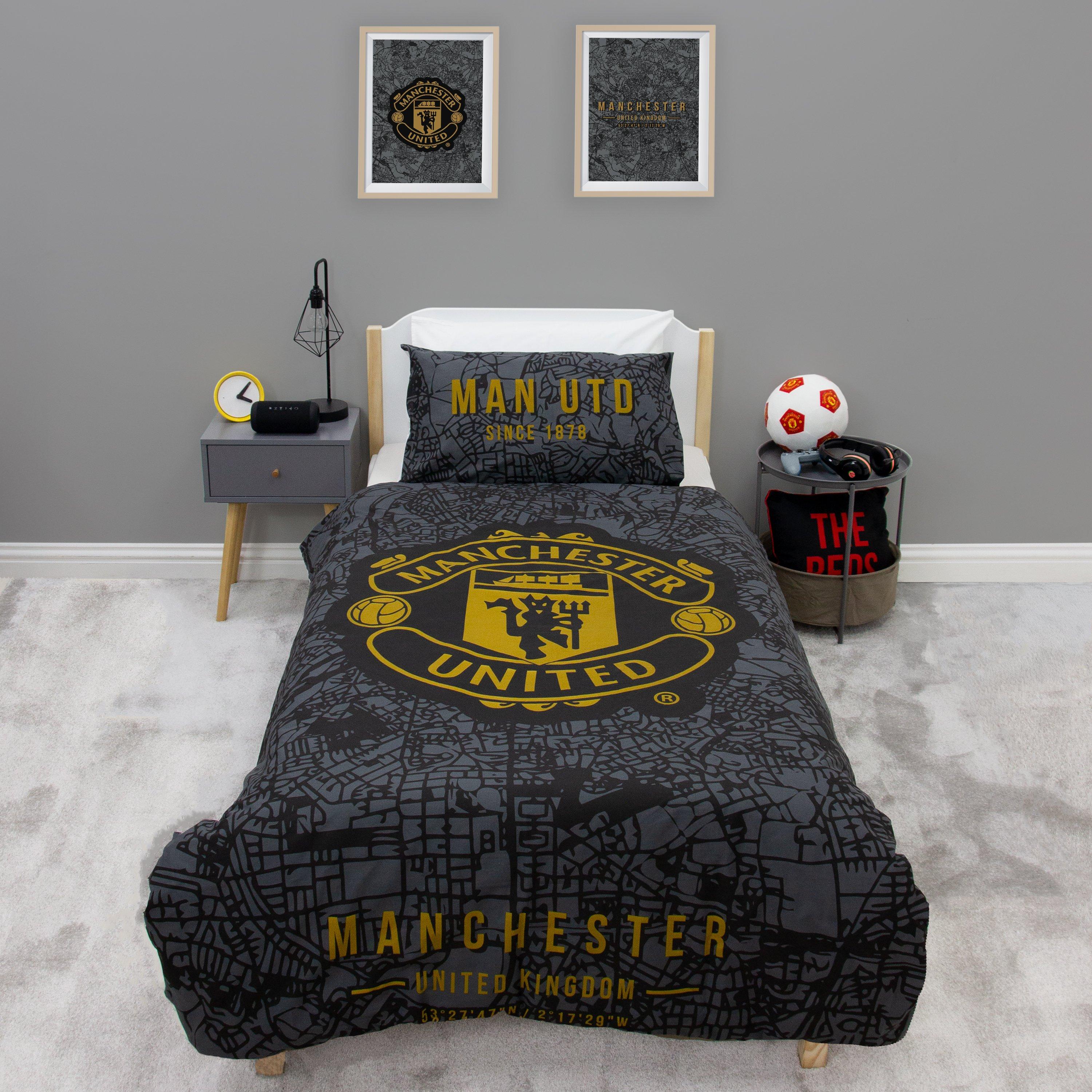 Multicolour - Manchester United FC - Manchester United Map Single Panel Duvet - 1