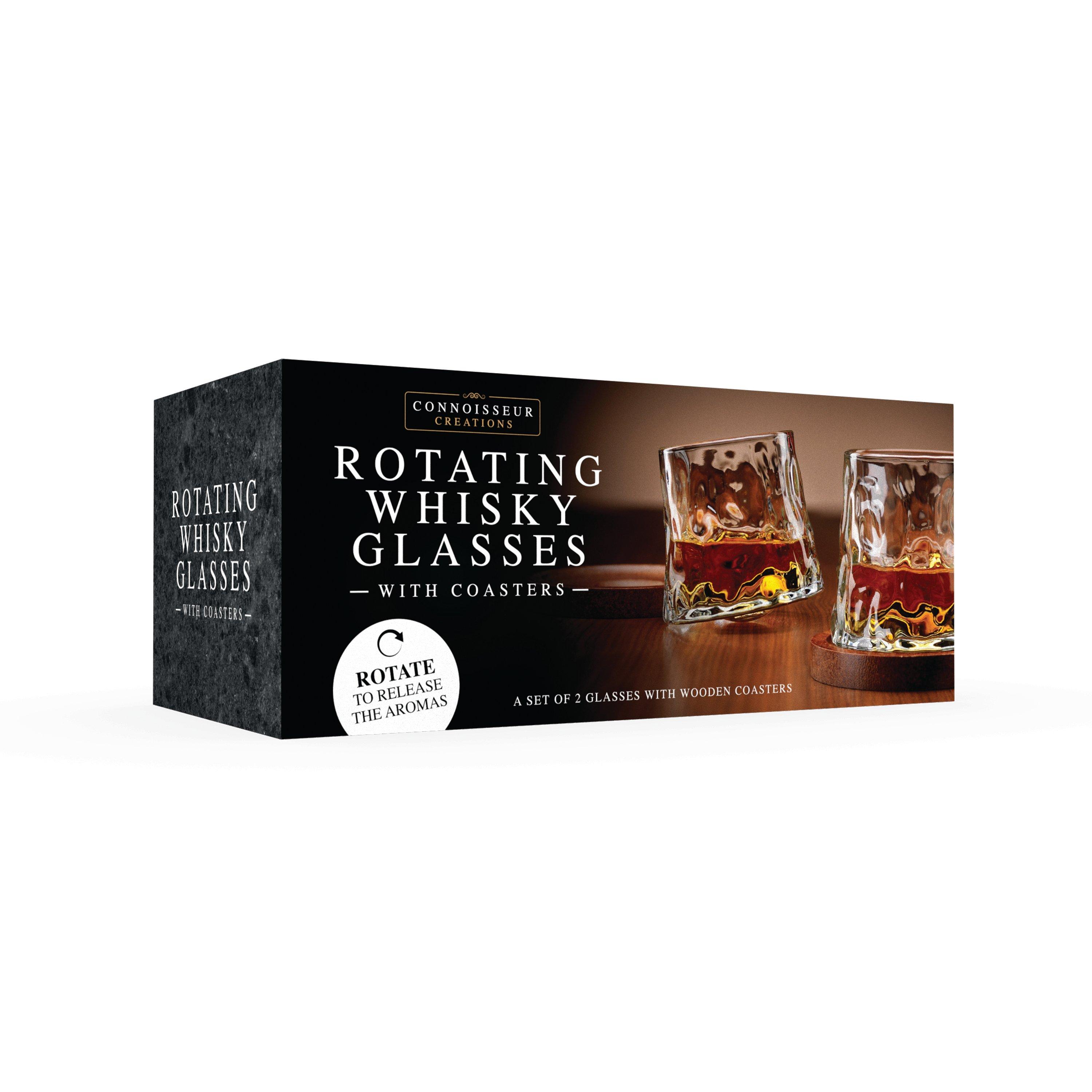 None - Ingenious - Connoisseur Creation Rotating Whisky Glasses with Coaster - 2