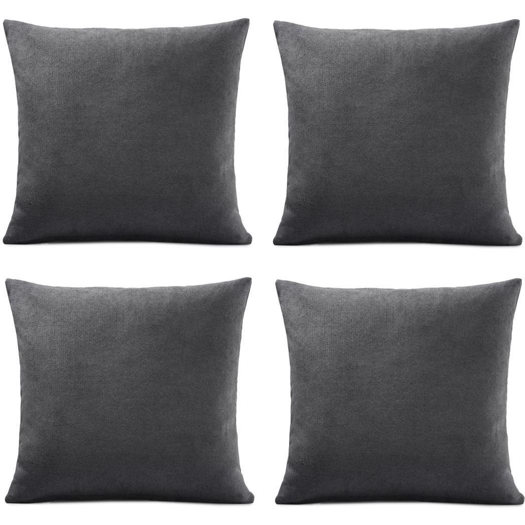 Slate - Alan Symonds - Set of 4 Plain Chenille Velvet Cushions - 1
