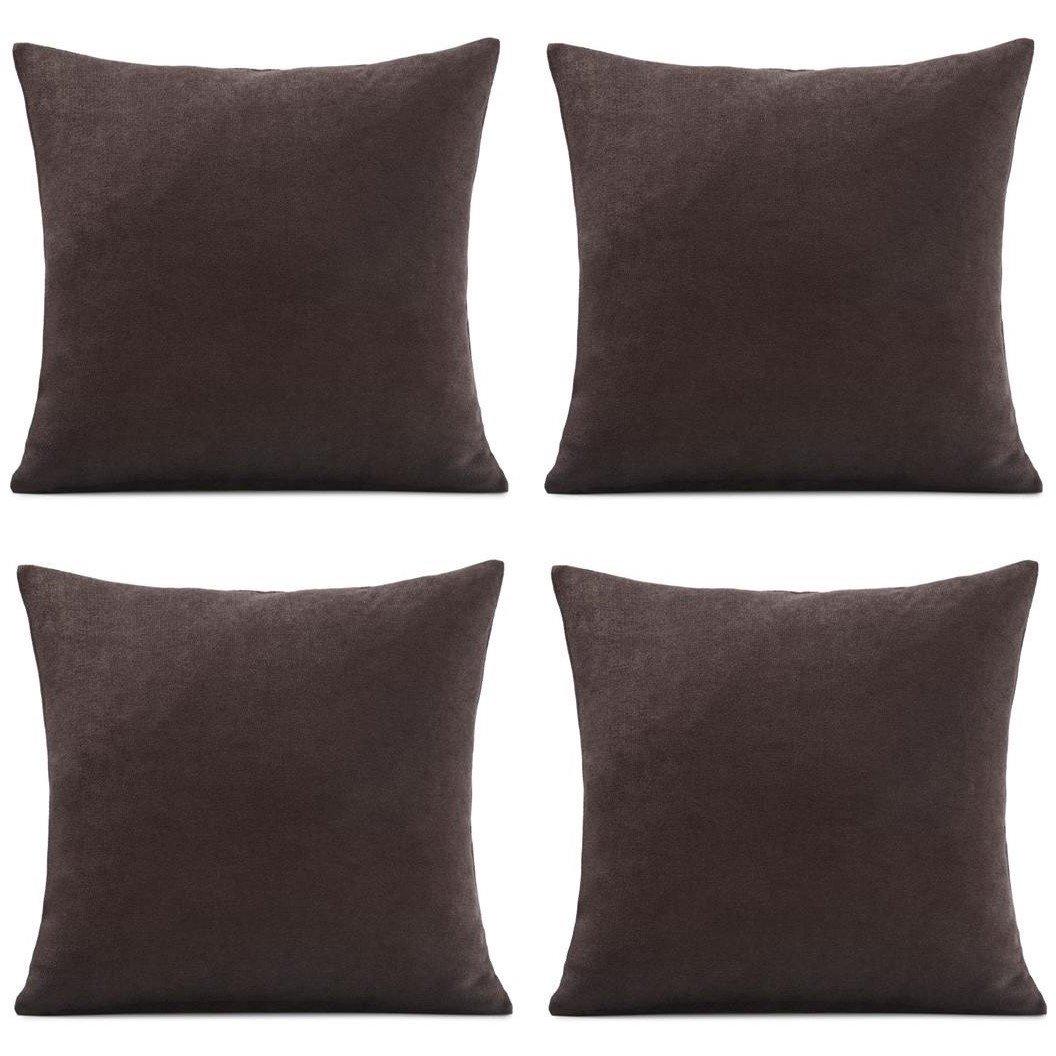 Alan Symonds Set of 4 Plain Chenille Velvet Cushions