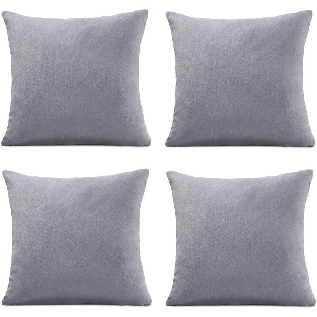 Set of 4 Plain Chenille Velvet Cushions