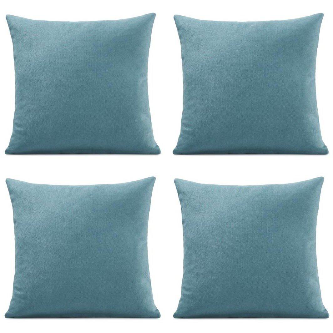 Set of 4 Plain Chenille Velvet Cushions