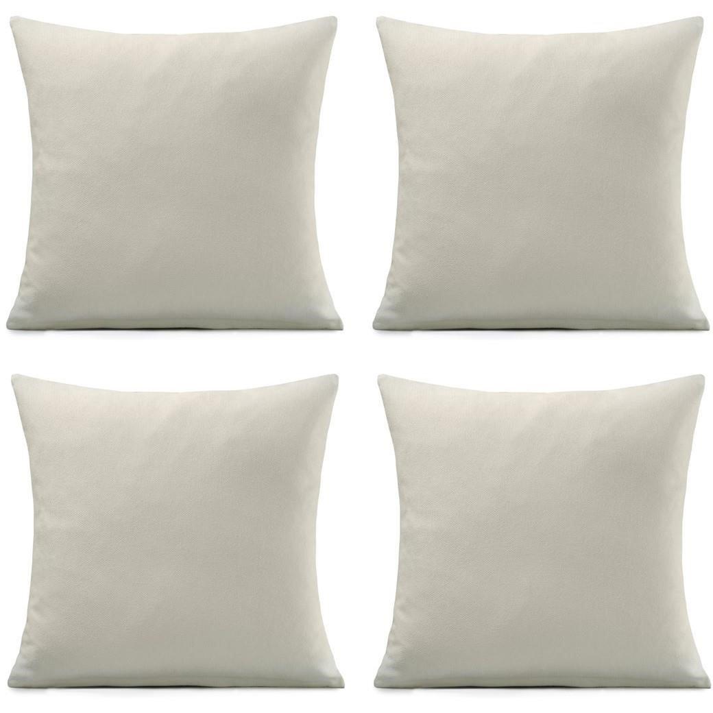 Set of 4 Plain Chenille Velvet Cushions