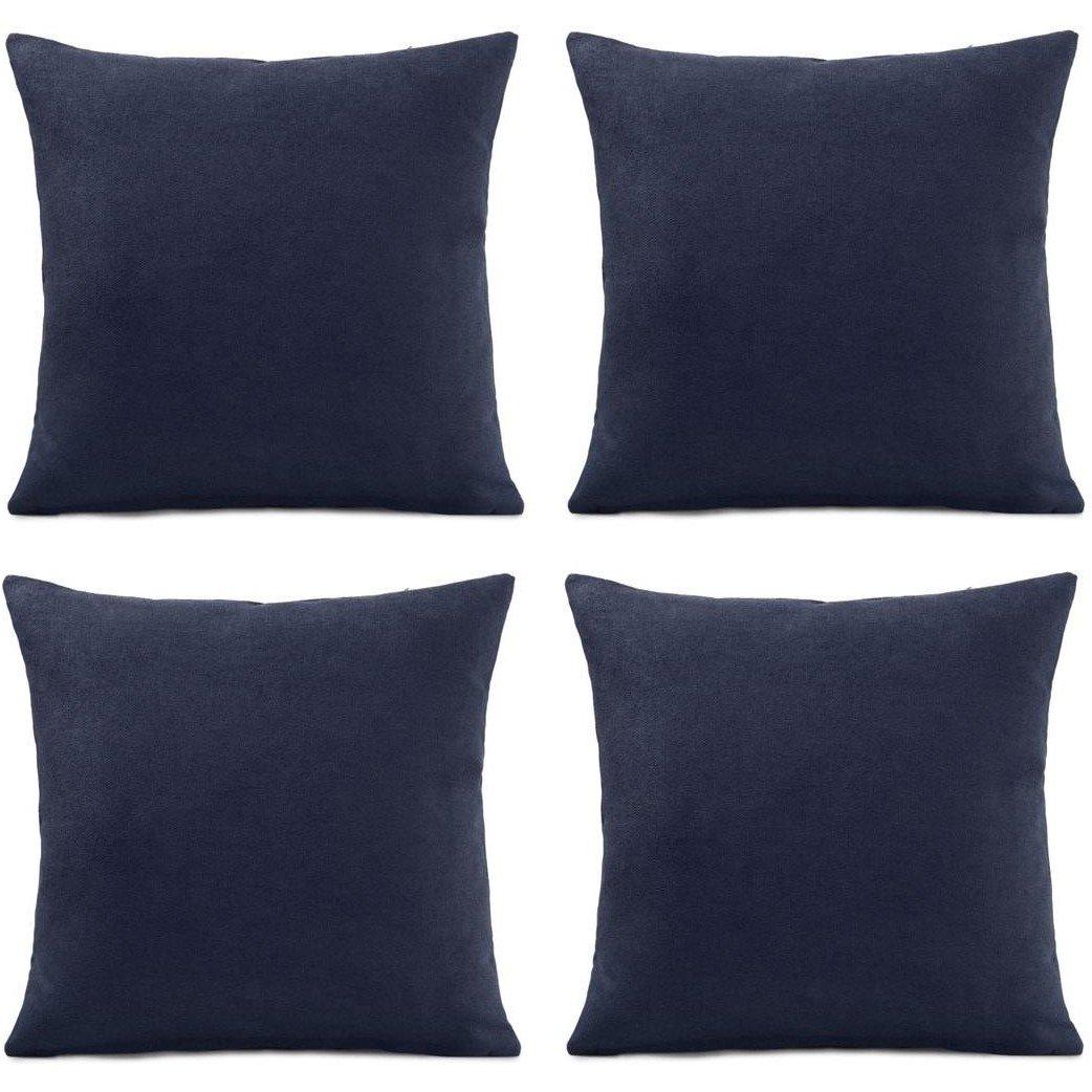 Set of 4 Plain Chenille Velvet Cushions