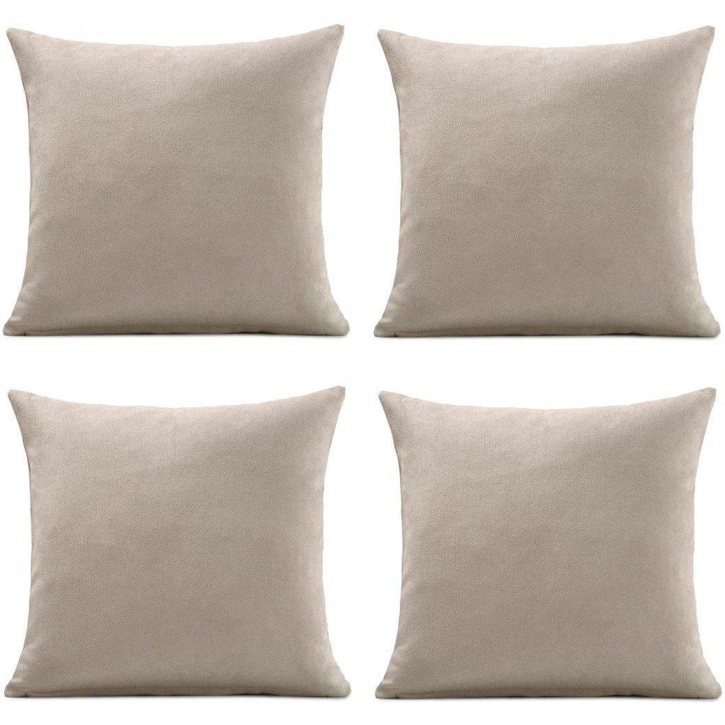 Alan Symonds Set of 4 Plain Chenille Velvet Cushions
