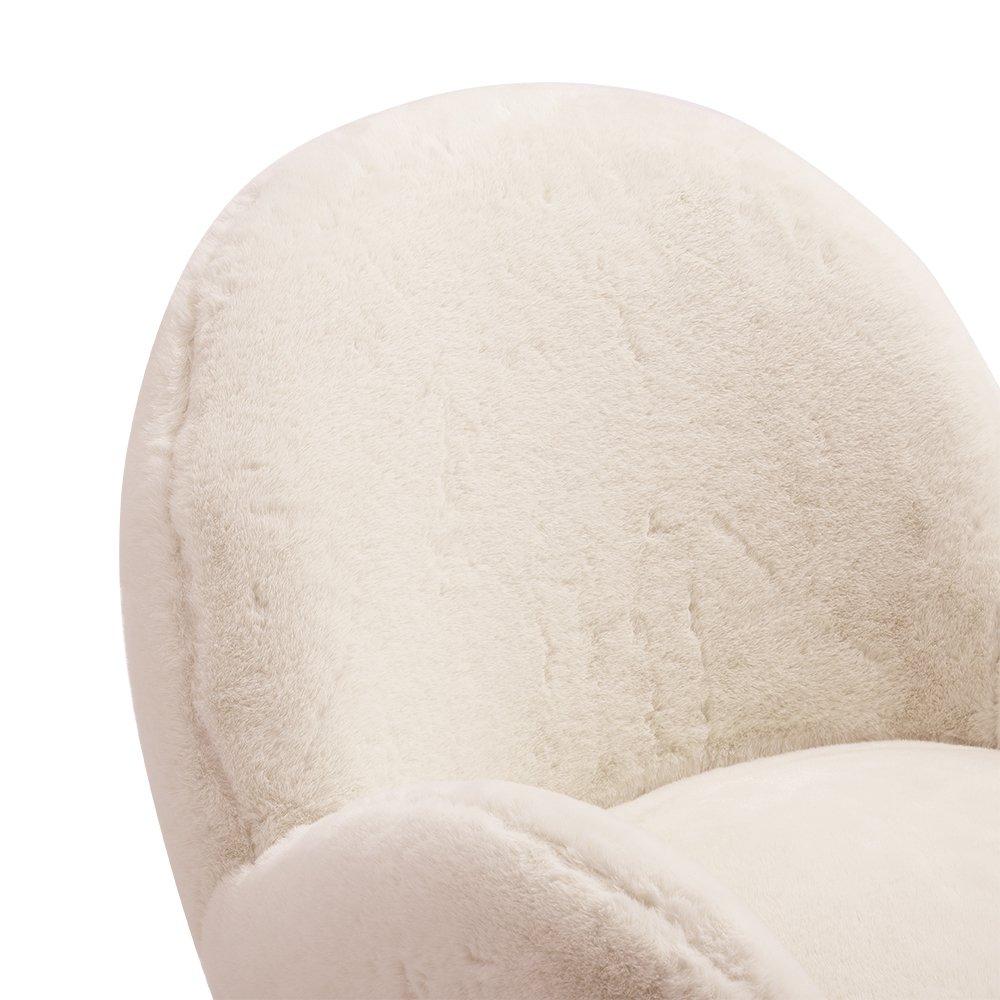 White - Kabinet UK - Comfy Plush Swivel Office Chair Adjustable Height - 8