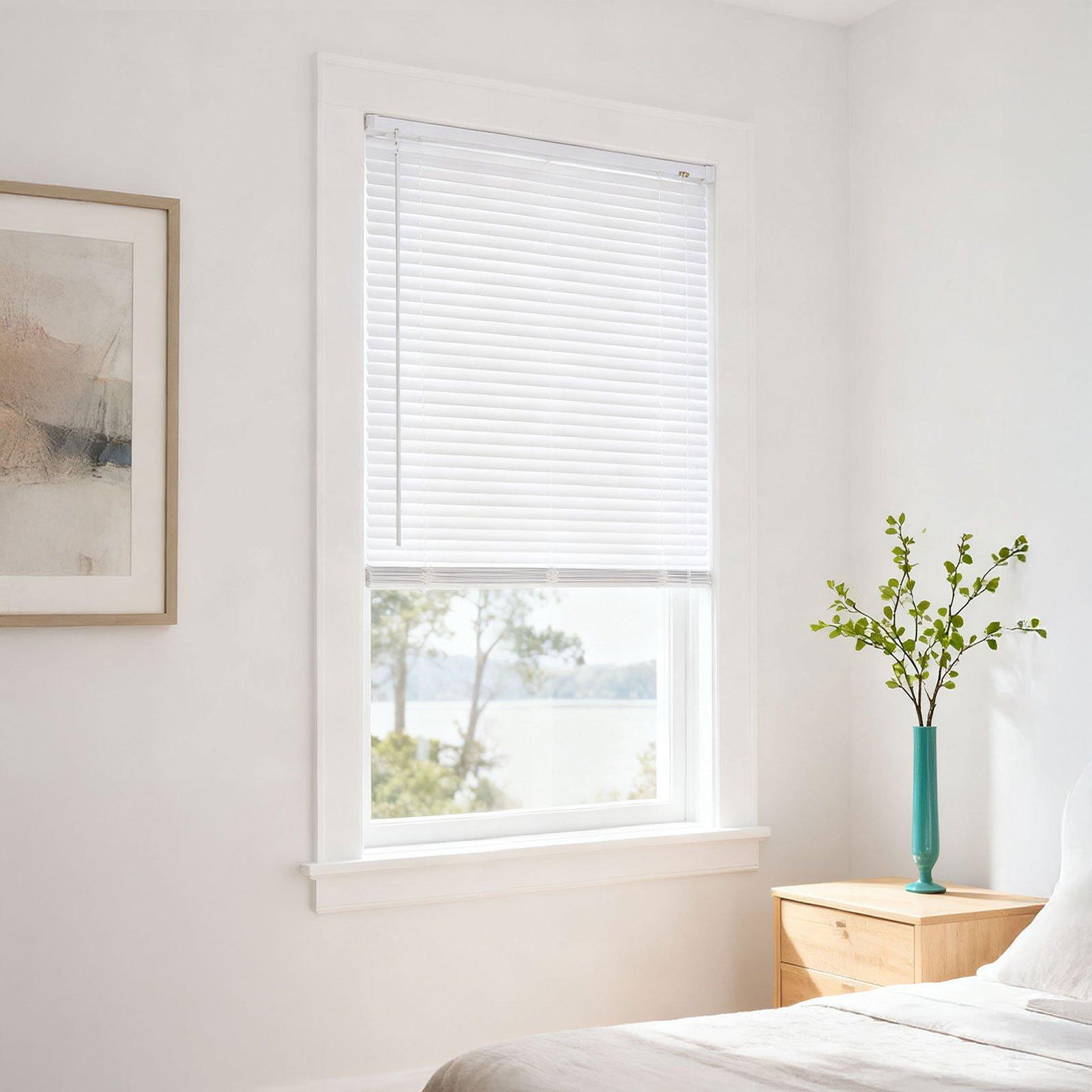 Life Ideas  2Pcs Pvc Venetian Blinds - White - 60x150cm