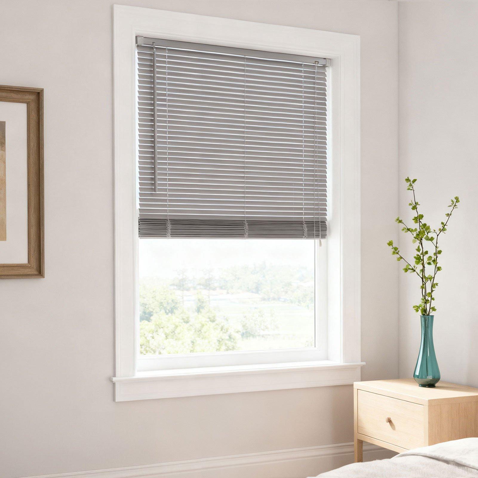 Life Ideas  2Pcs Pvc Venetian Blinds - Grey - 60x150cm