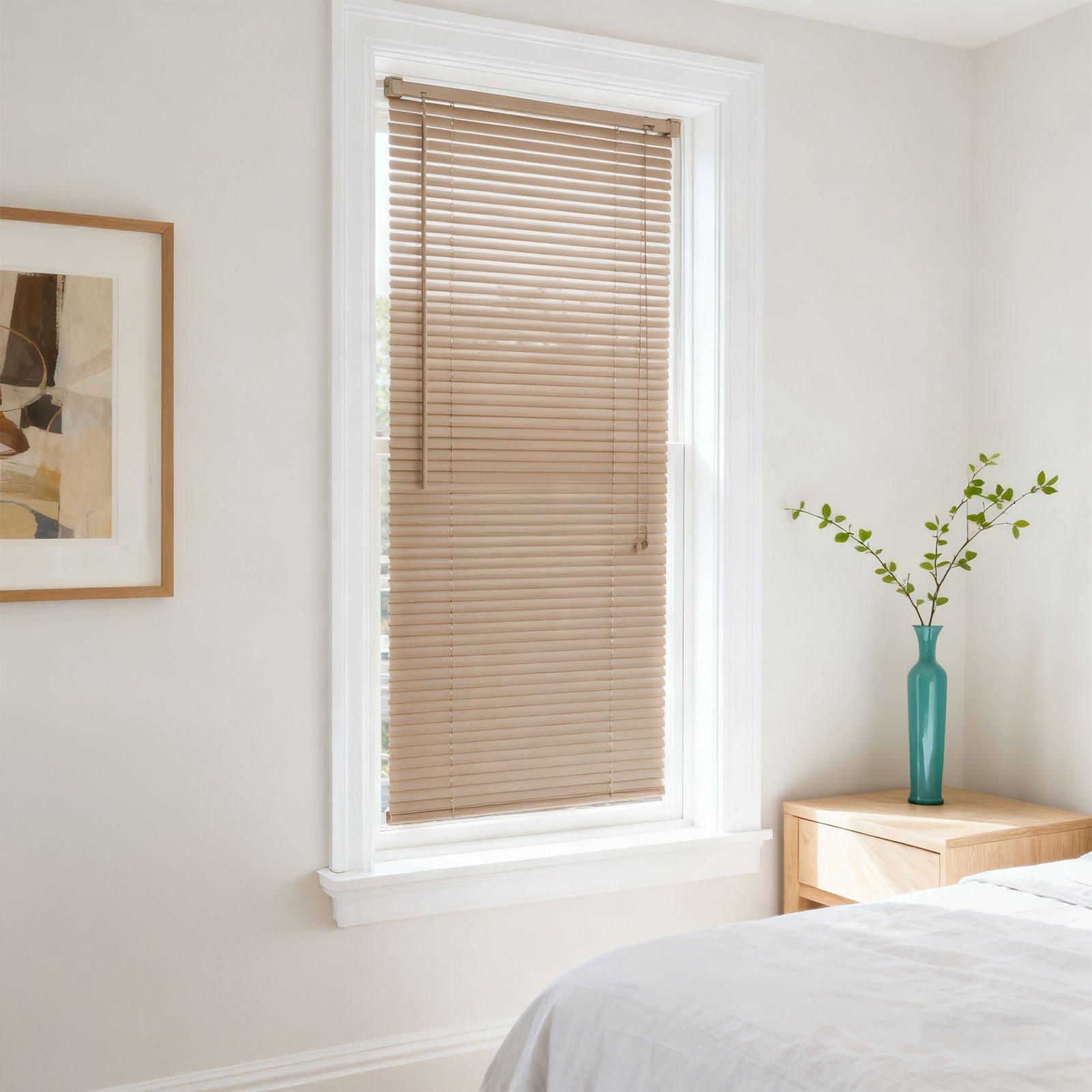 Life Ideas  2Pcs Pvc Venetian Blinds - Khaki - 60x150cm